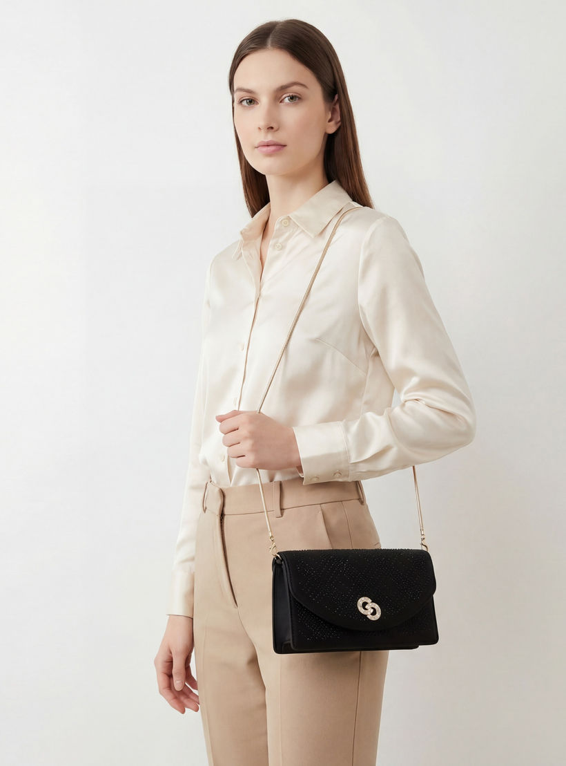 شنطة كروس بودي مزينة بحزام سلسلة قابل للفصل من سيليست-women-bagsandwallets-handbags-image-2