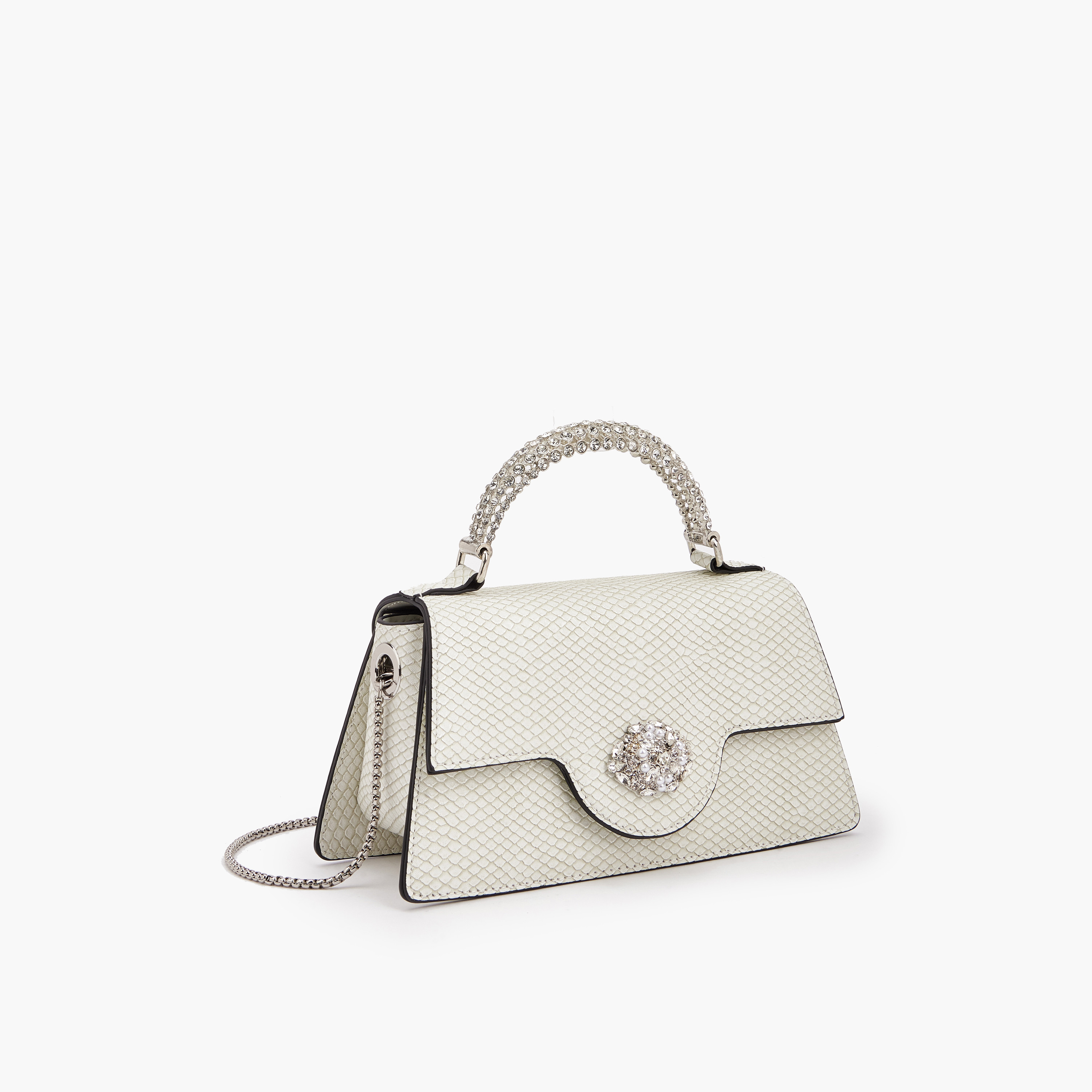 Celeste Stone Embellished Satchel Bag with Chain Strap-women-bagsandwallets-handbags-image-3