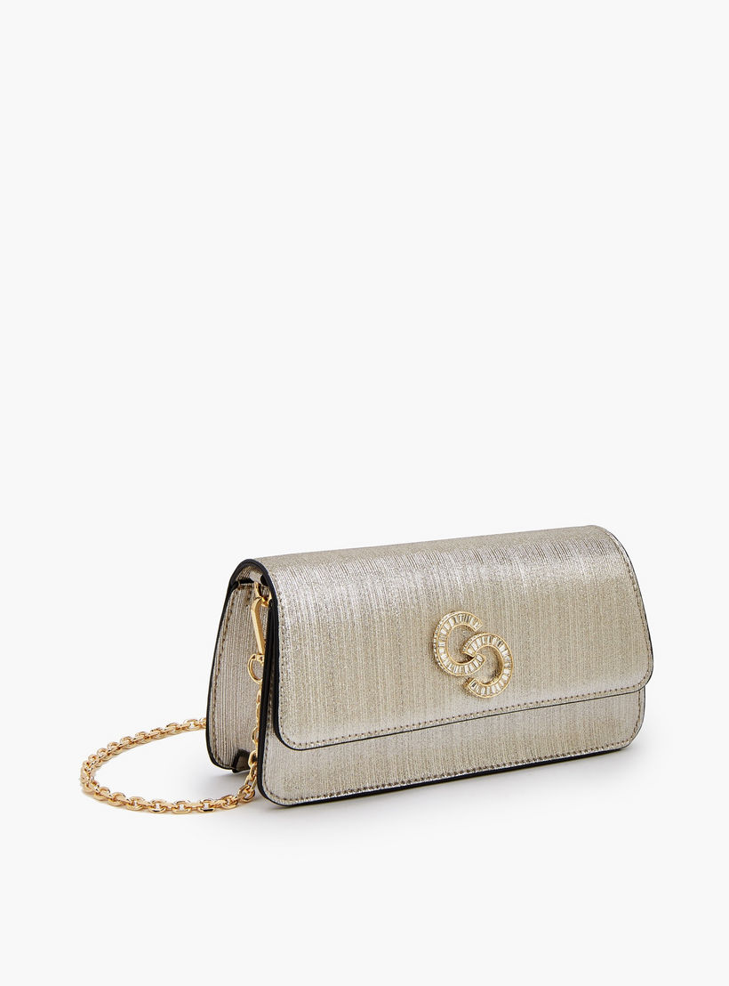 Celeste Textured Crossbody Bag with Detachable Chain Strap-women-bagsandwallets-handbags-image-4
