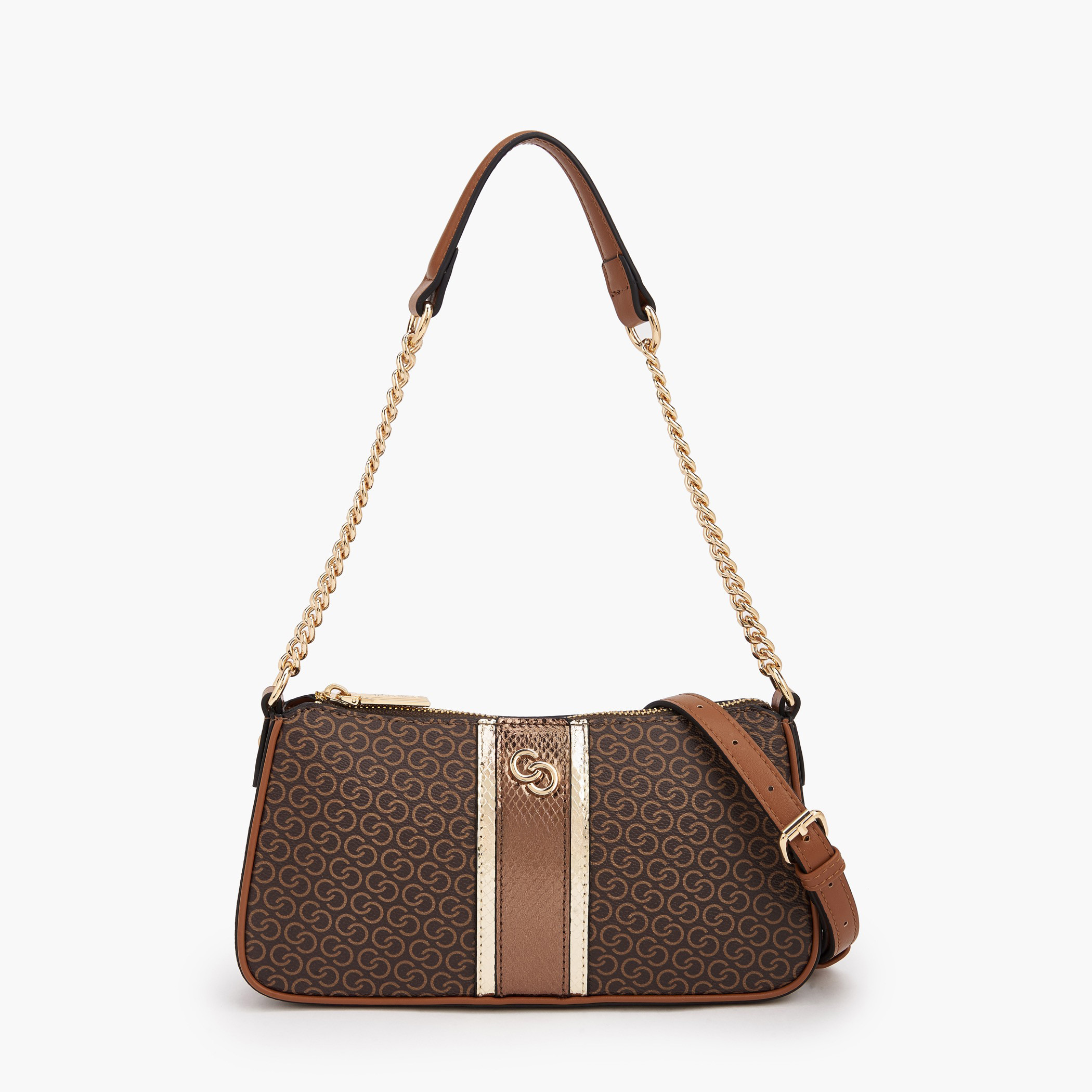 Celeste Monogram Print Shoulder Bag with Detachable Strap-women-bagsandwallets-handbags-image-1