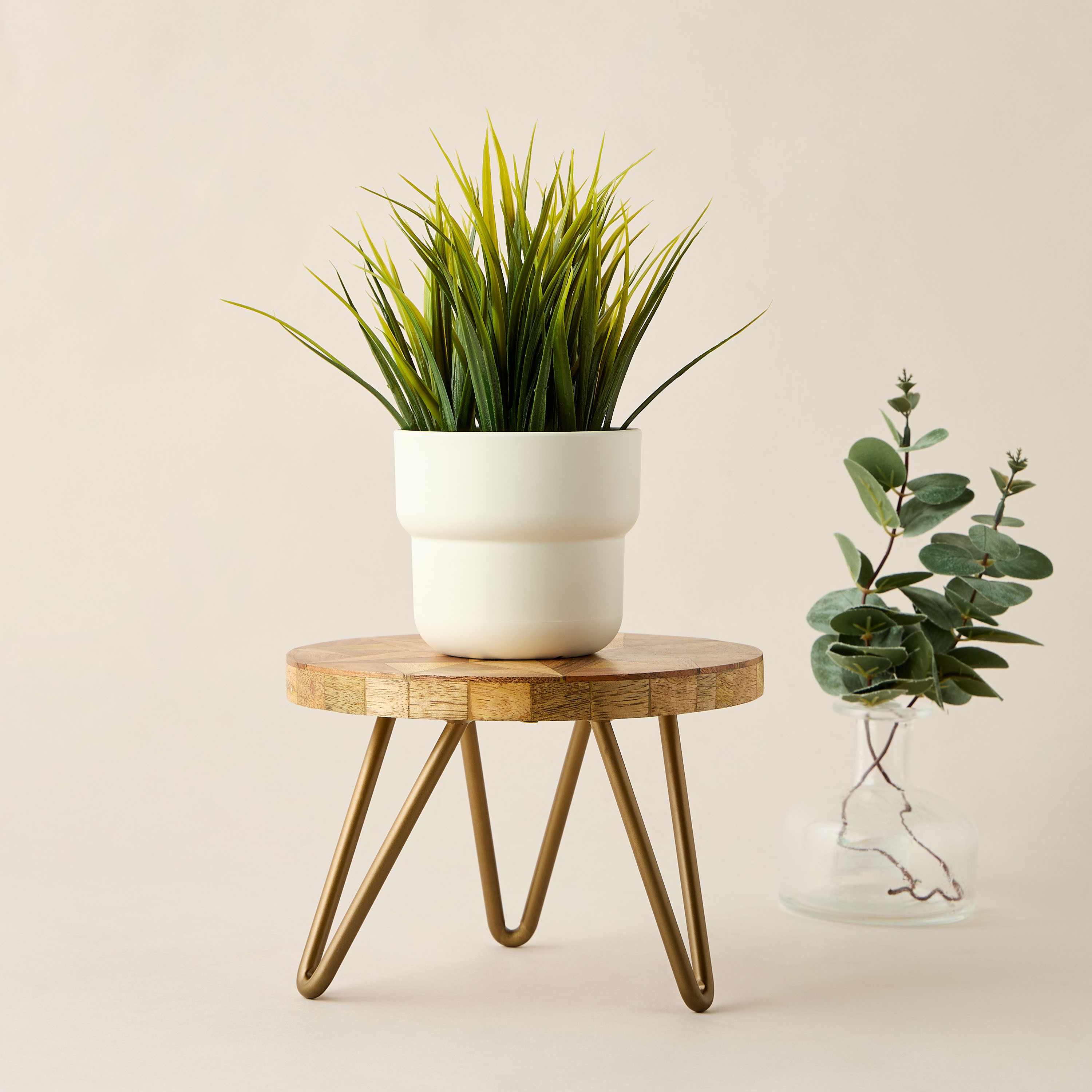 Geometric Textured Top Plant Stand - 20x20 cms-household-gardenandoutdoor-trellisandstands-plantstands-image-2