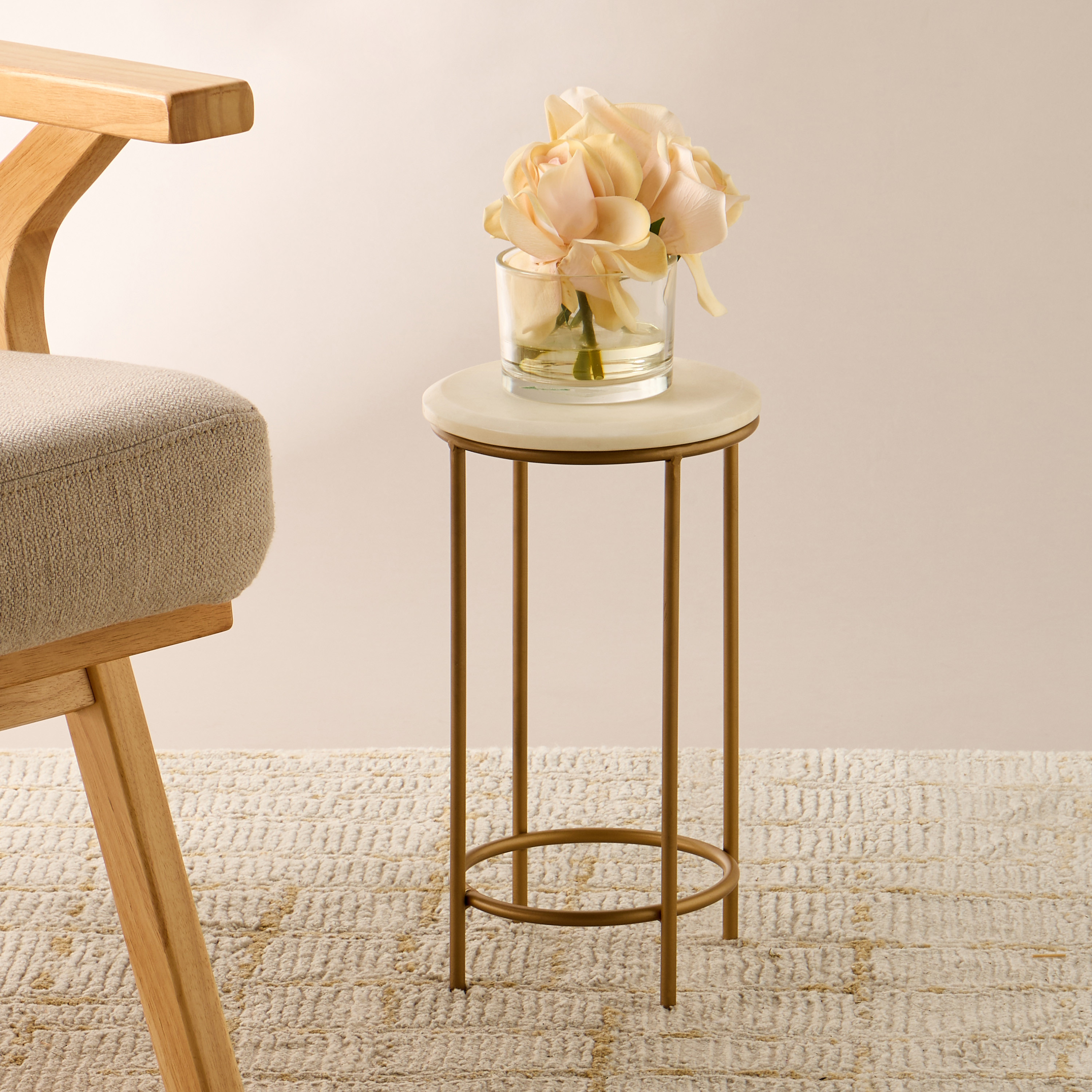 Beveled Marble Top Plant Stand - 20x38 cms-household-gardenandoutdoor-trellisandstands-plantstands-image-1