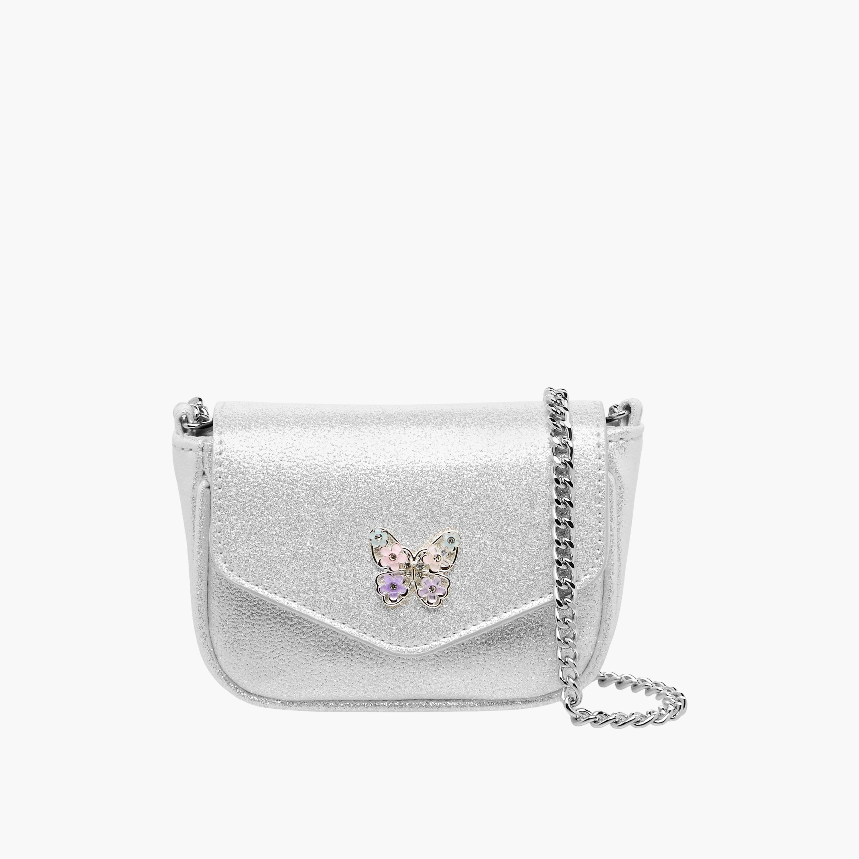Celeste Butterfly Embellished Crossbody Bag with Chain Strap-girls-accessories-bags-image-1
