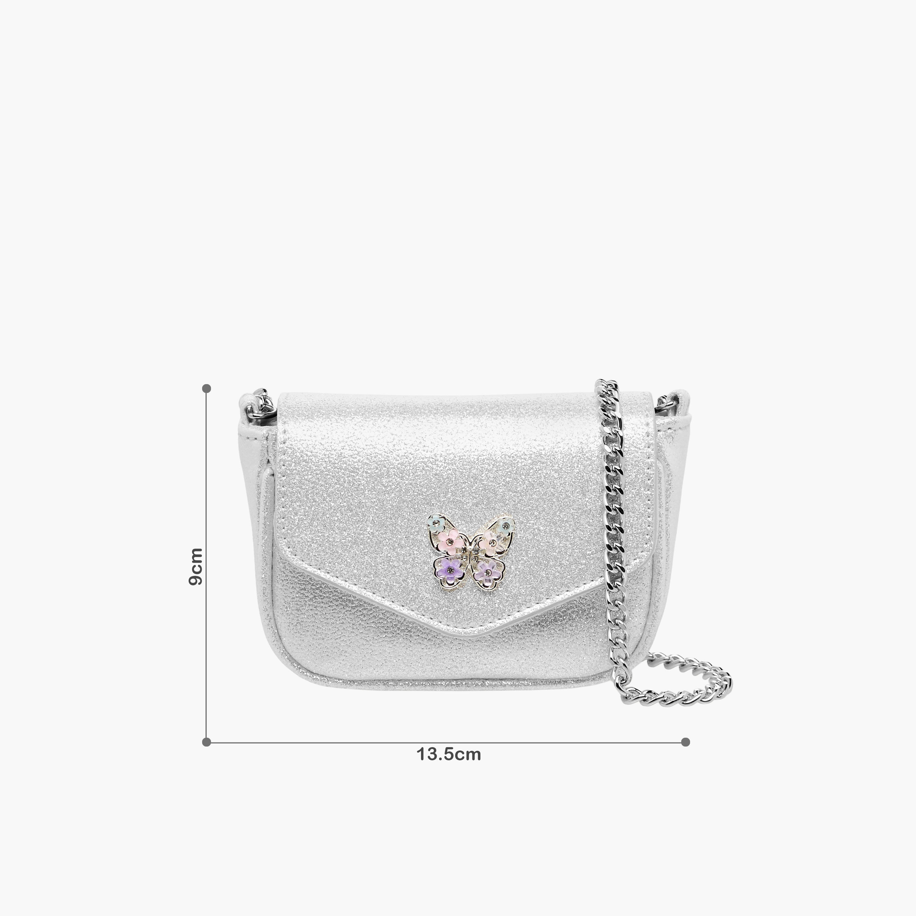 Celeste Butterfly Embellished Crossbody Bag with Chain Strap-girls-accessories-bags-image-2