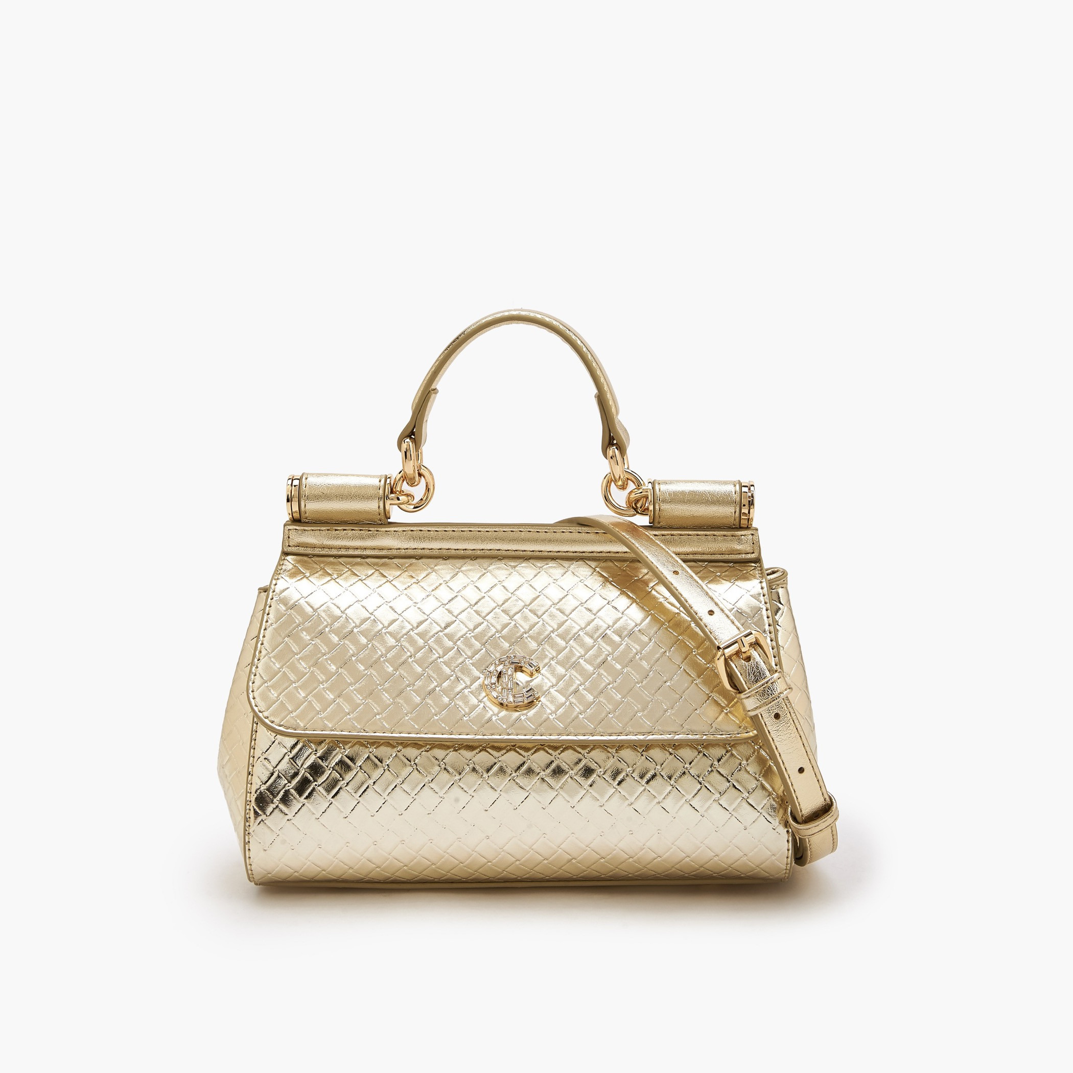 Le Confort Weave Textured Satchel Bag with Detachable Strap-women-bagsandwallets-handbags-image-1