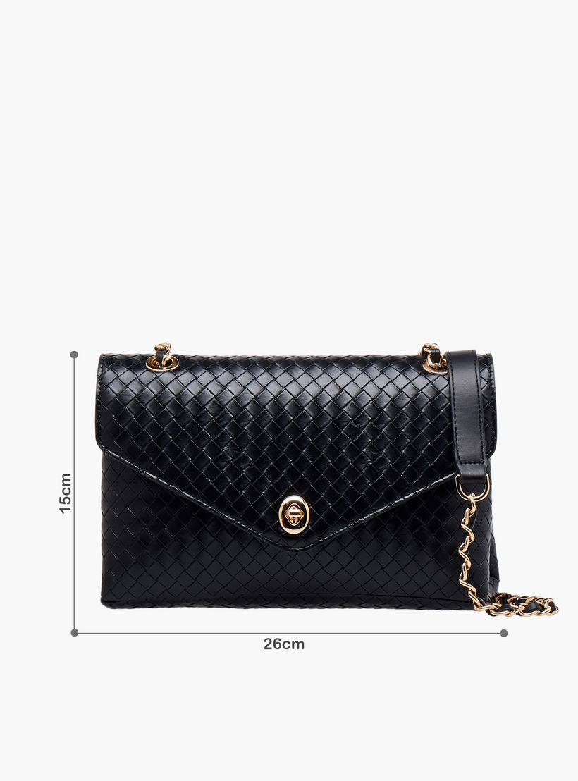 شنطة كروس بودي منسوجة بارزة الملمس بحزام سلسلة من لو كونفورت-women-bagsandwallets-handbags-image-2