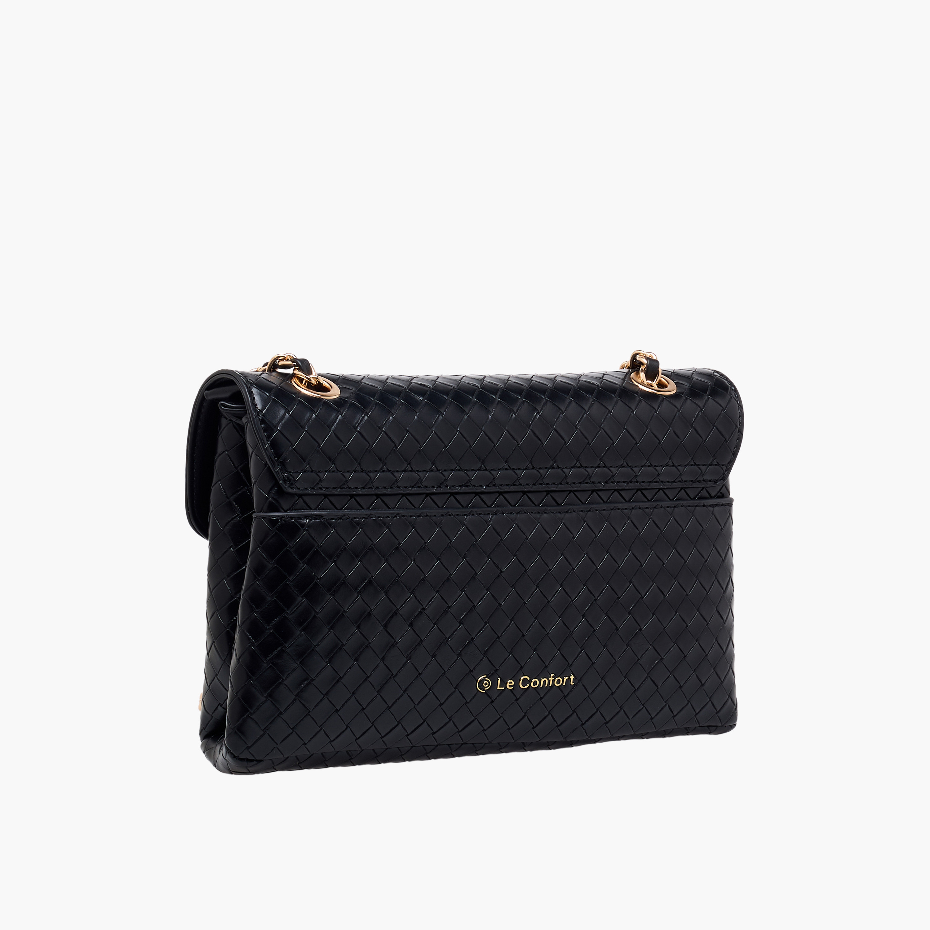 شنطة كروس بودي منسوجة بارزة الملمس بحزام سلسلة من لو كونفورت-women-bagsandwallets-handbags-image-5