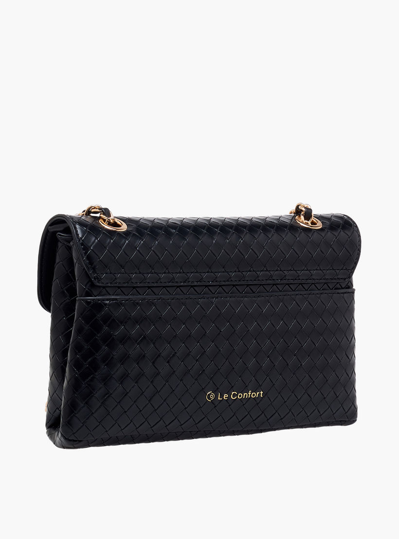 شنطة كروس بودي منسوجة بارزة الملمس بحزام سلسلة من لو كونفورت-women-bagsandwallets-handbags-image-5