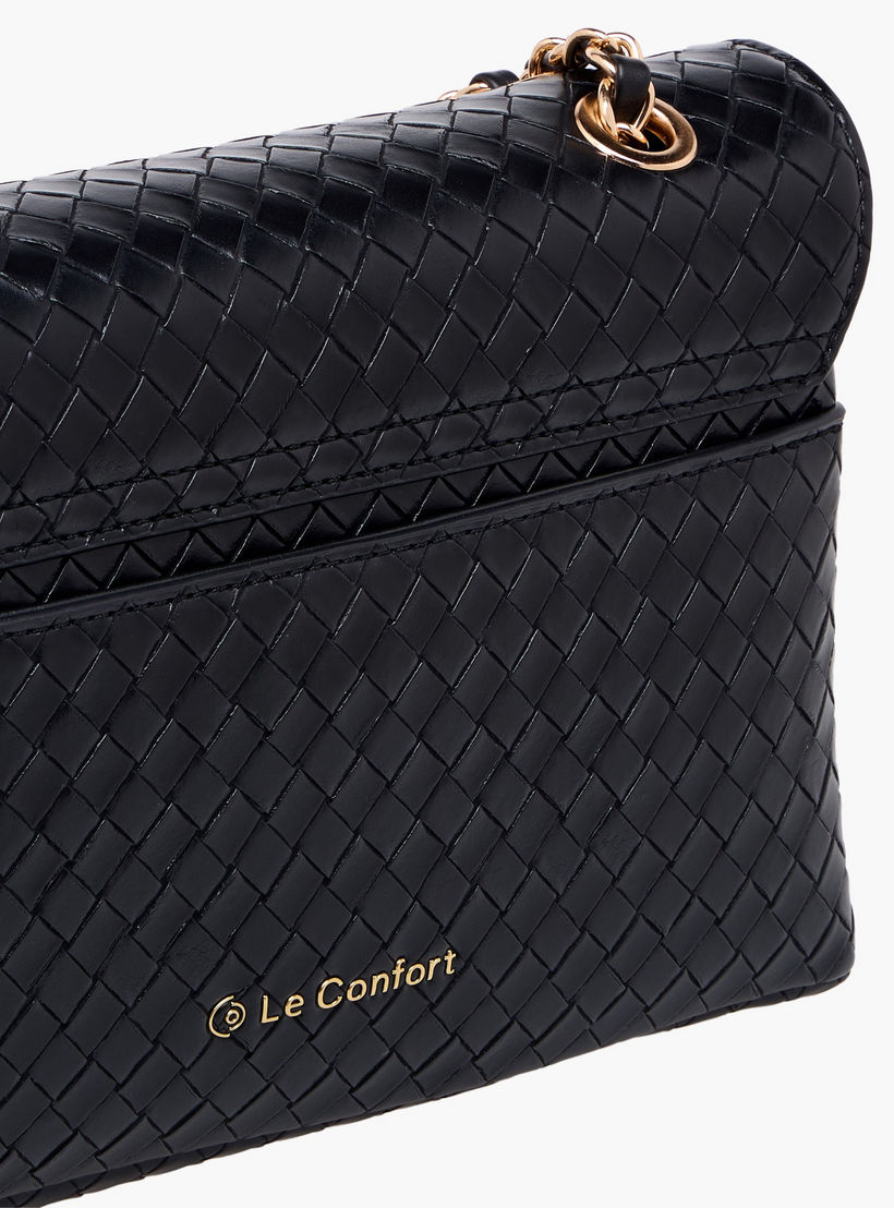 شنطة كروس بودي منسوجة بارزة الملمس بحزام سلسلة من لو كونفورت-women-bagsandwallets-handbags-image-7