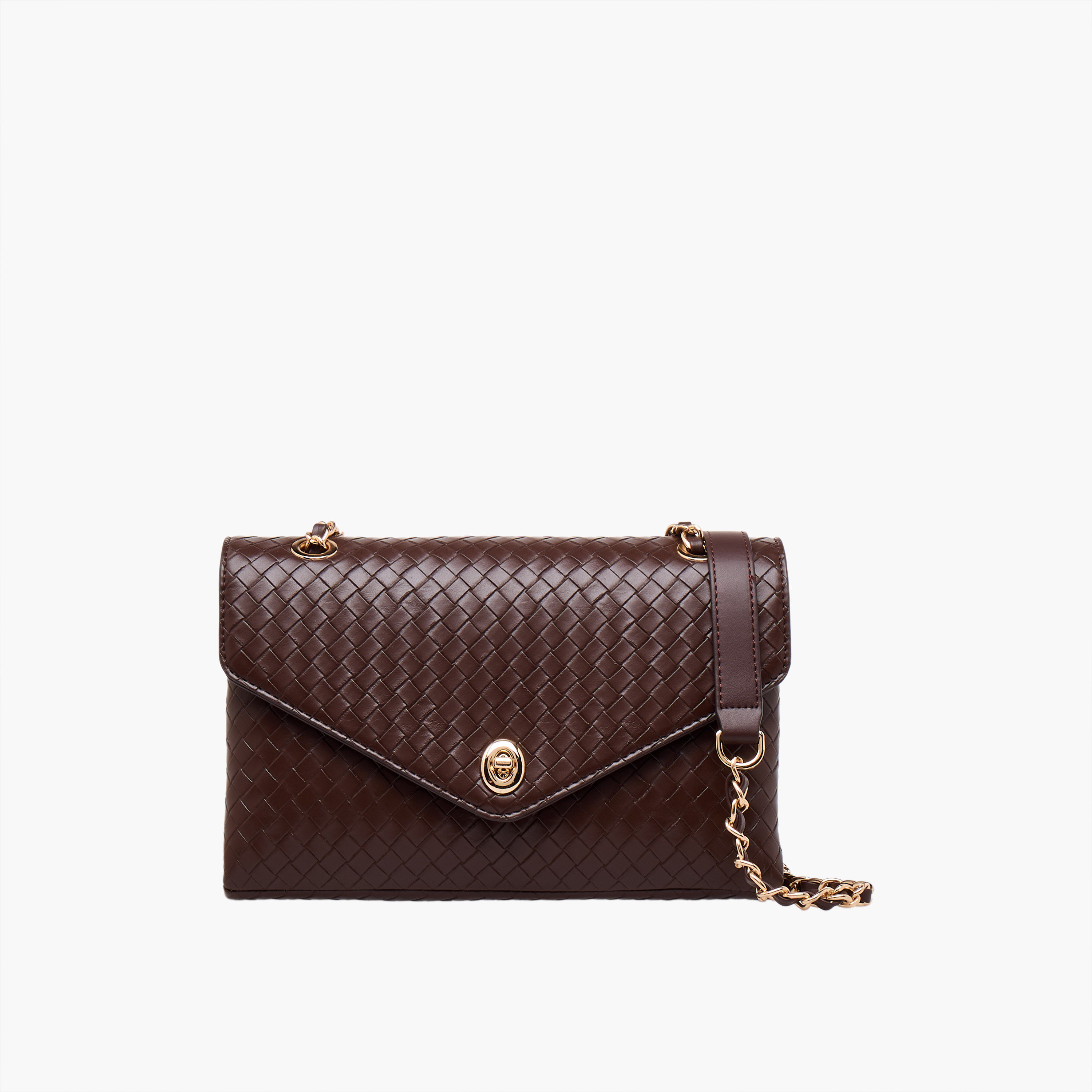 Le Confort Weave Textured Crossbody Bag with Chain Strap-women-bagsandwallets-handbags-image-1