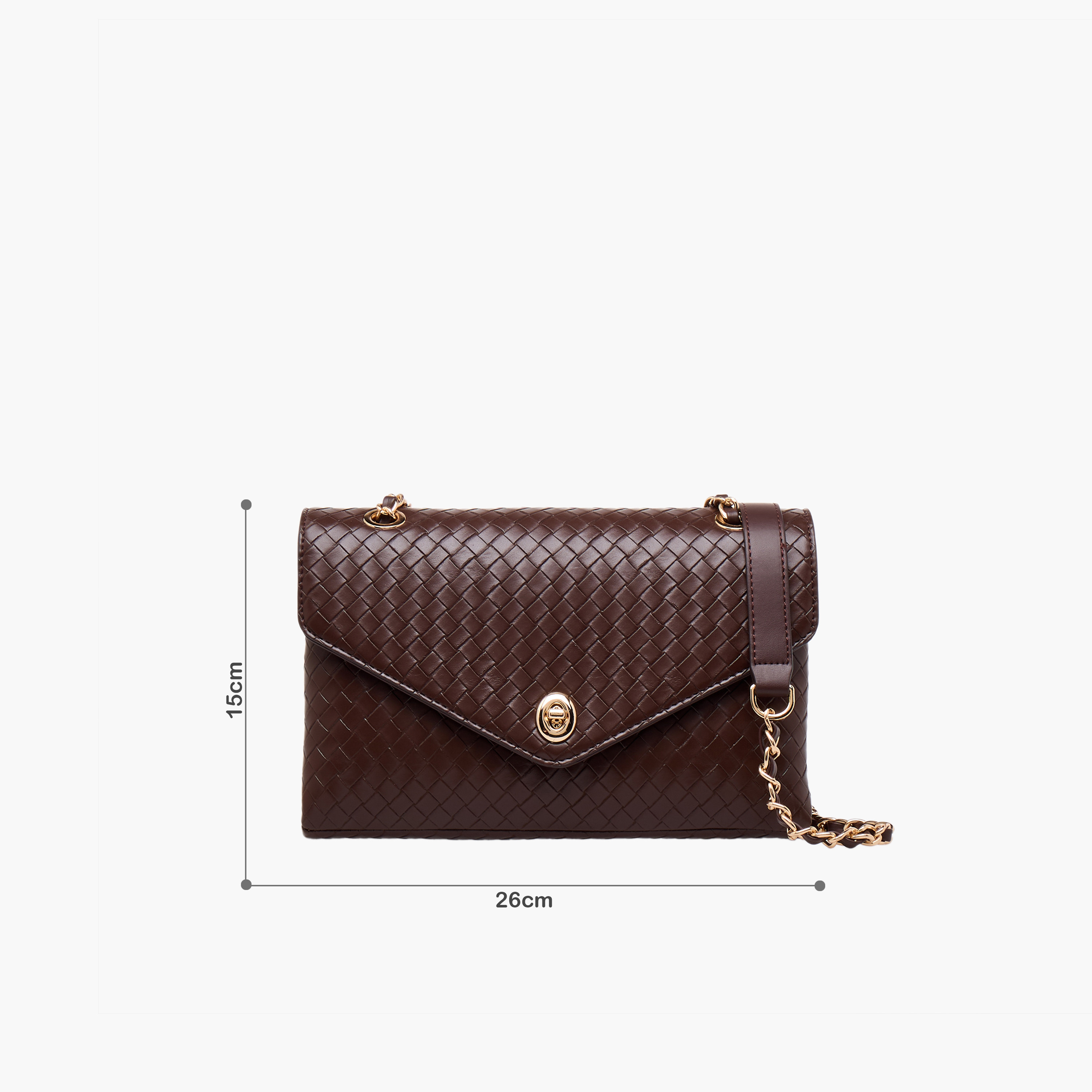 Le Confort Weave Textured Crossbody Bag with Chain Strap-women-bagsandwallets-handbags-image-2