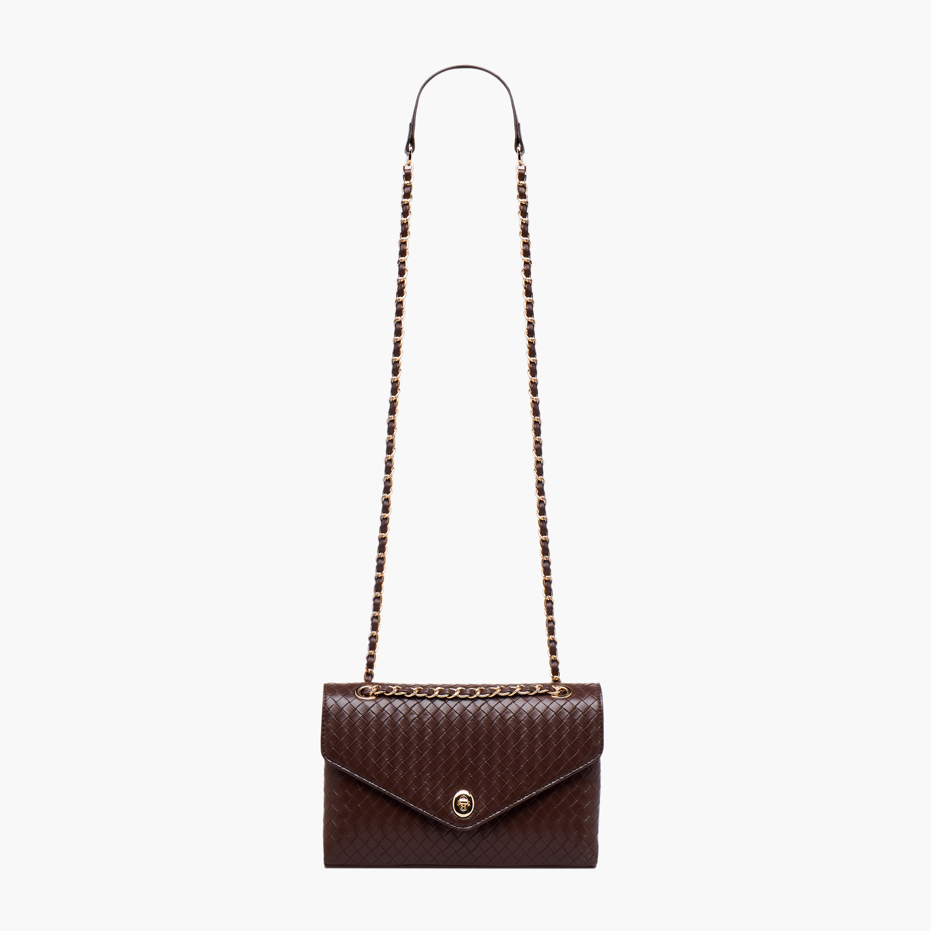 Le Confort Weave Textured Crossbody Bag with Chain Strap-women-bagsandwallets-handbags-image-4