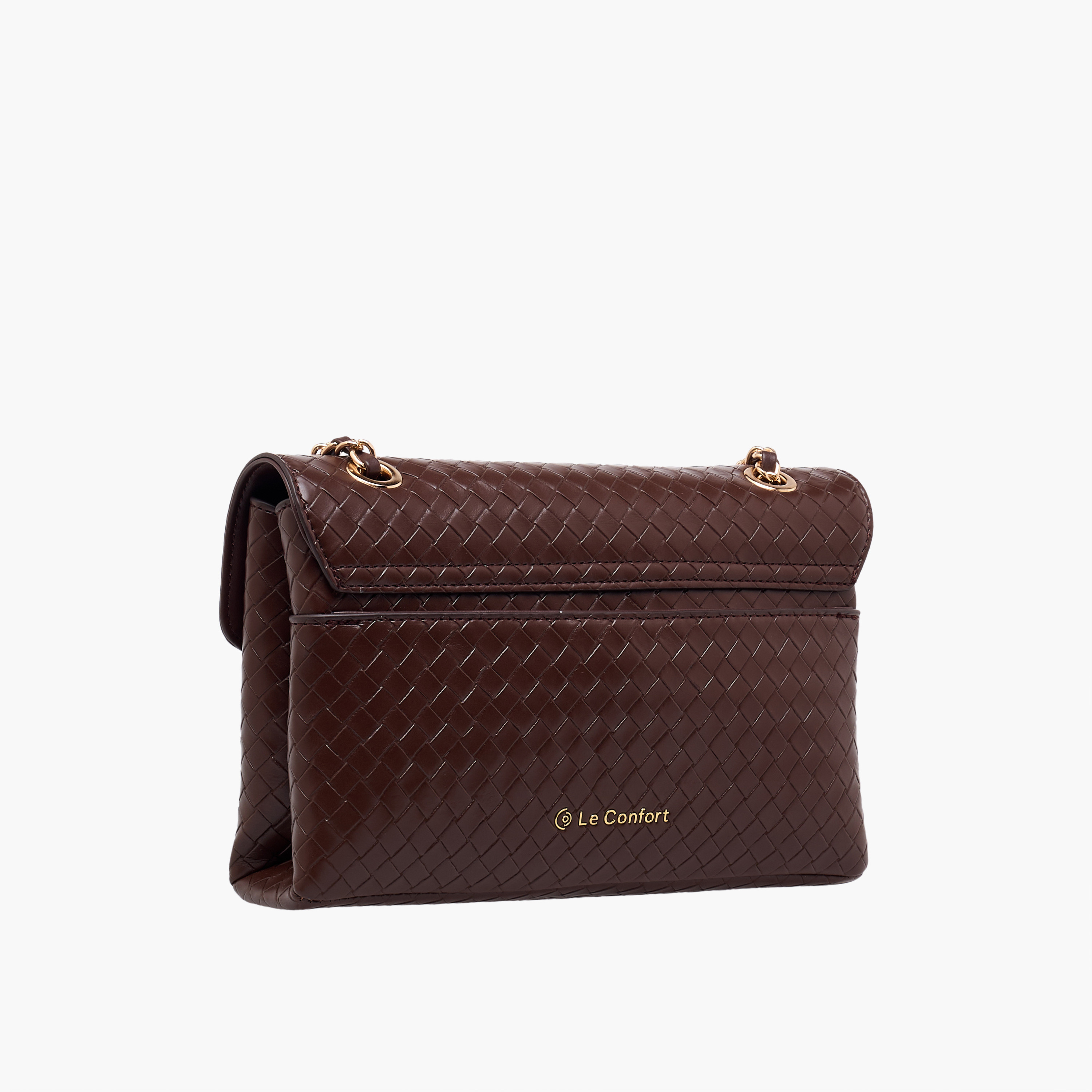 Le Confort Weave Textured Crossbody Bag with Chain Strap-women-bagsandwallets-handbags-image-5