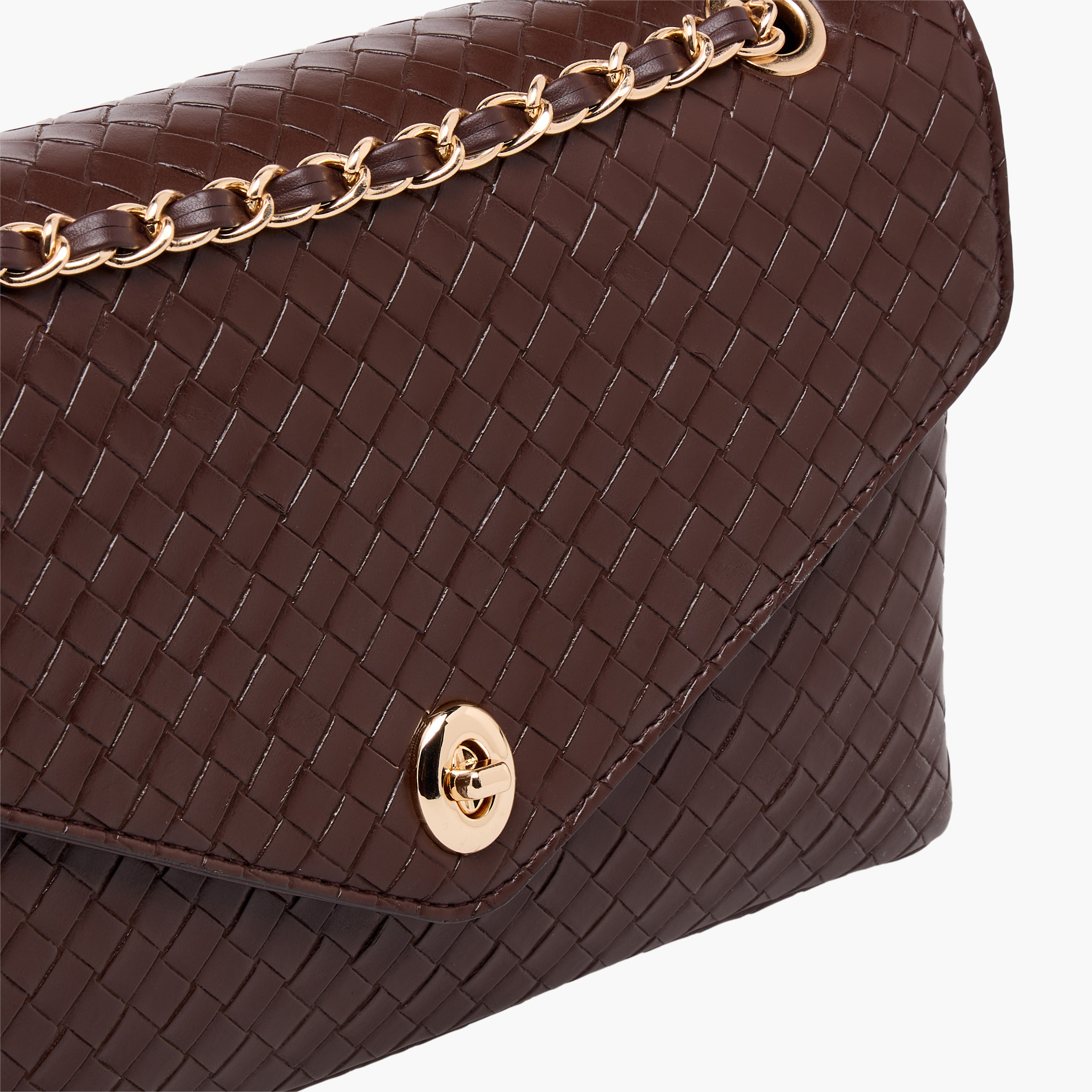 Le Confort Weave Textured Crossbody Bag with Chain Strap-women-bagsandwallets-handbags-image-6