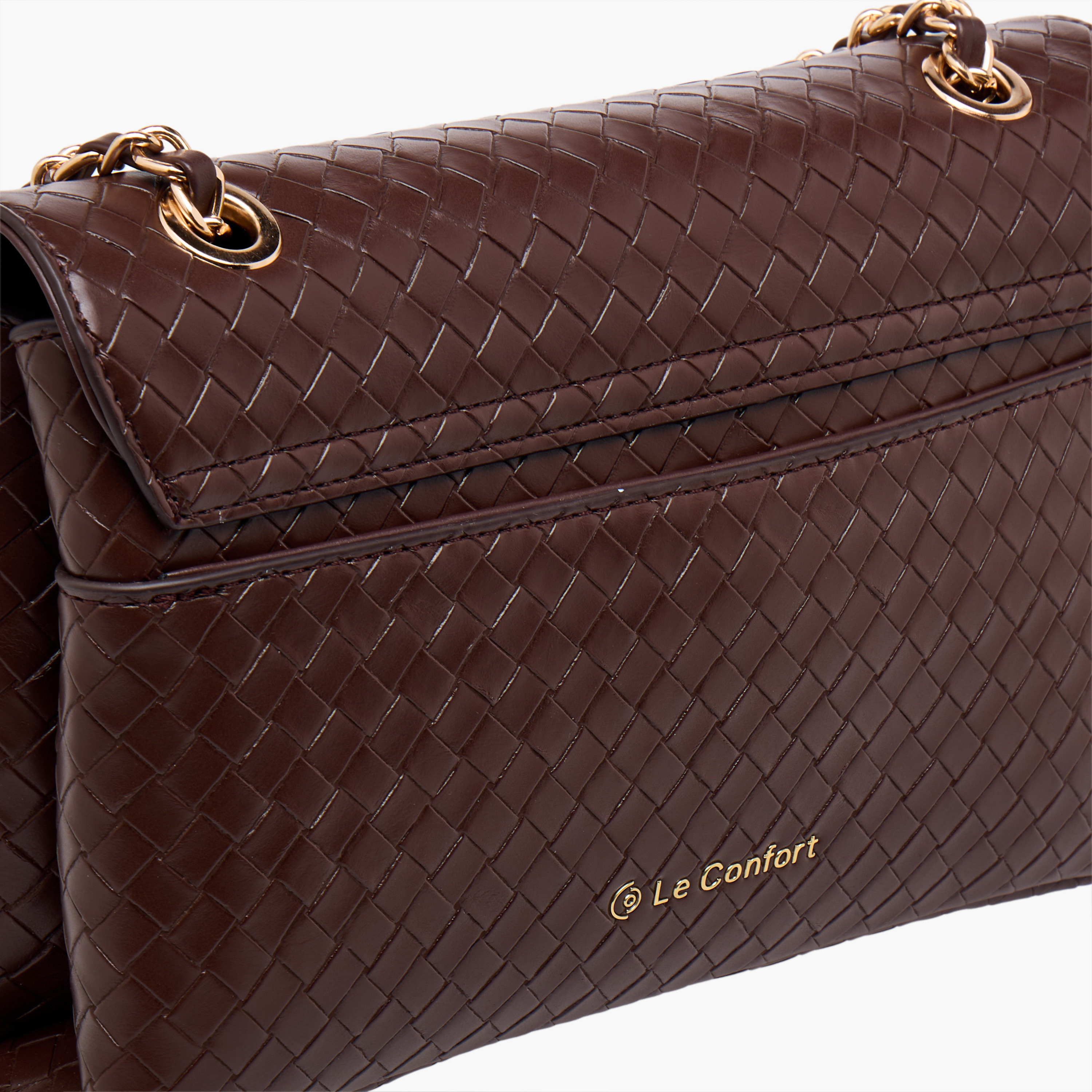 Le Confort Weave Textured Crossbody Bag with Chain Strap-women-bagsandwallets-handbags-image-7