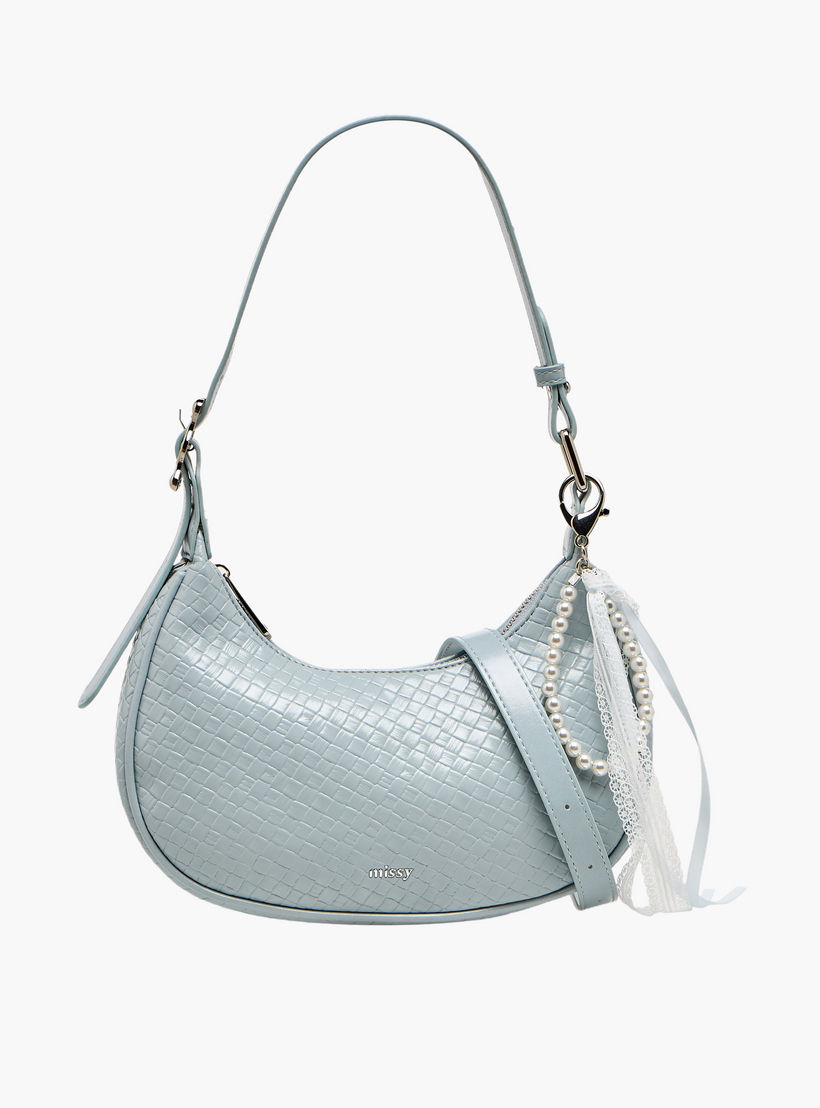 شنطة كتف بارزة الملمس بدلاية لؤلؤ وشريط من ميسي-women-bagsandwallets-handbags-image-1