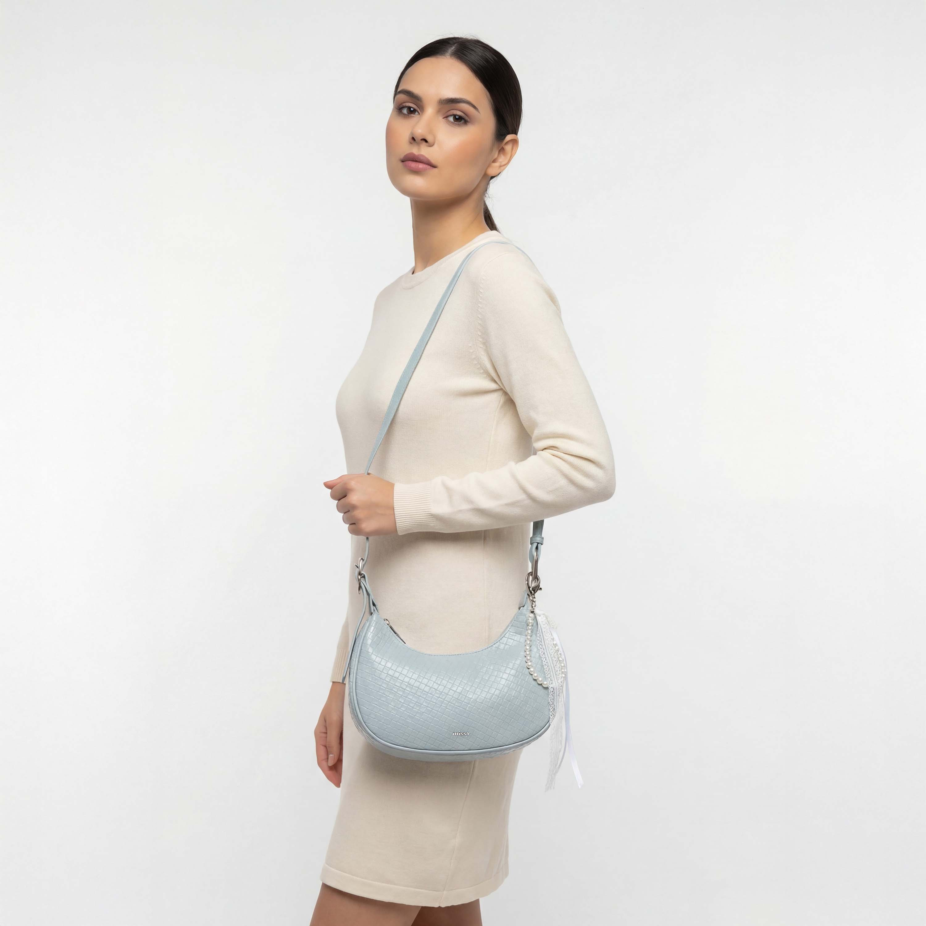 شنطة كتف بارزة الملمس بدلاية لؤلؤ وشريط من ميسي-women-bagsandwallets-handbags-image-2