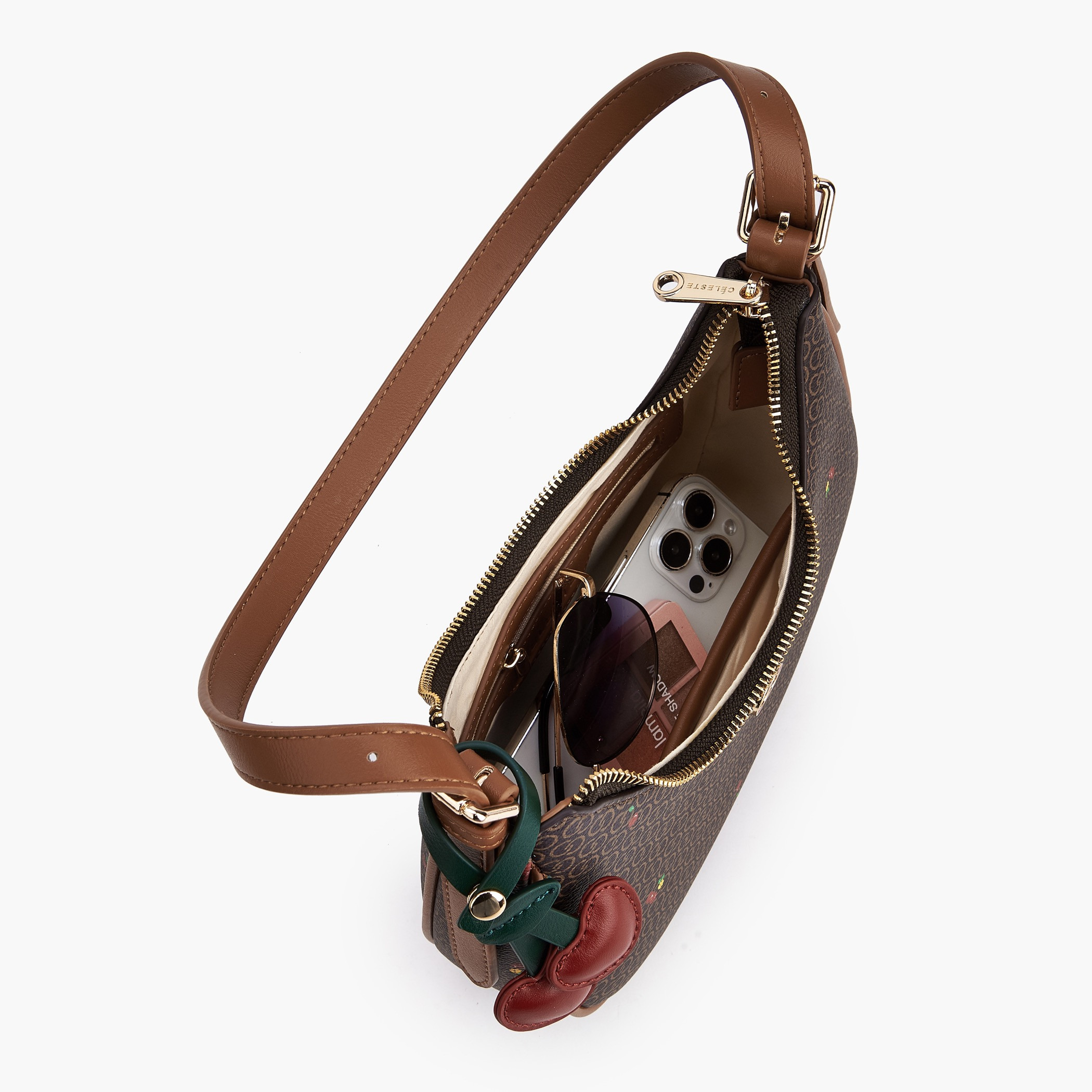 Celeste Monogram Cherry Print Shoulder Bag with Handle-women-bagsandwallets-handbags-image-8