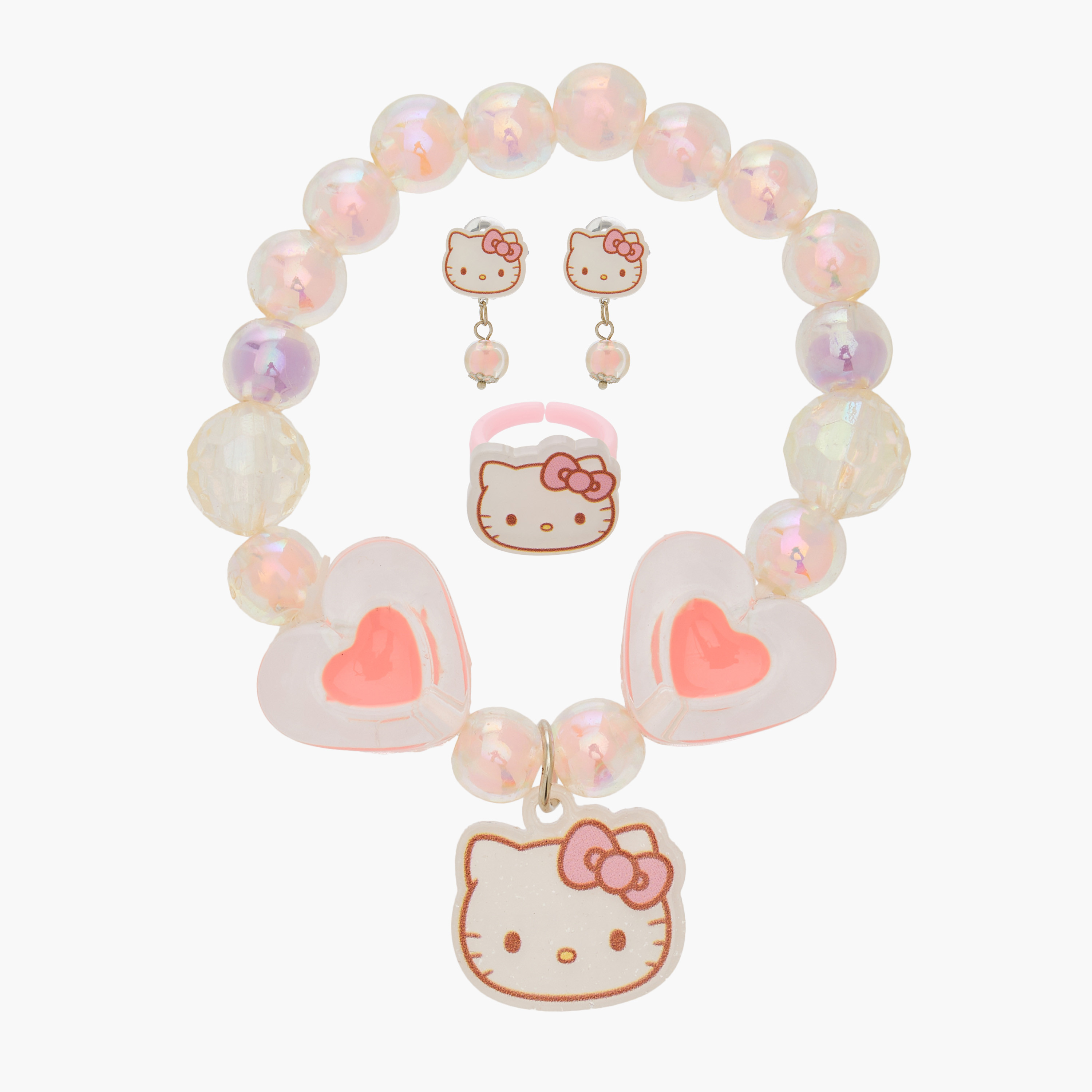 Set of 3 Hello Kitty Jewellery Set with Bead Embellishment-girls-accessories-jewellery-image-1