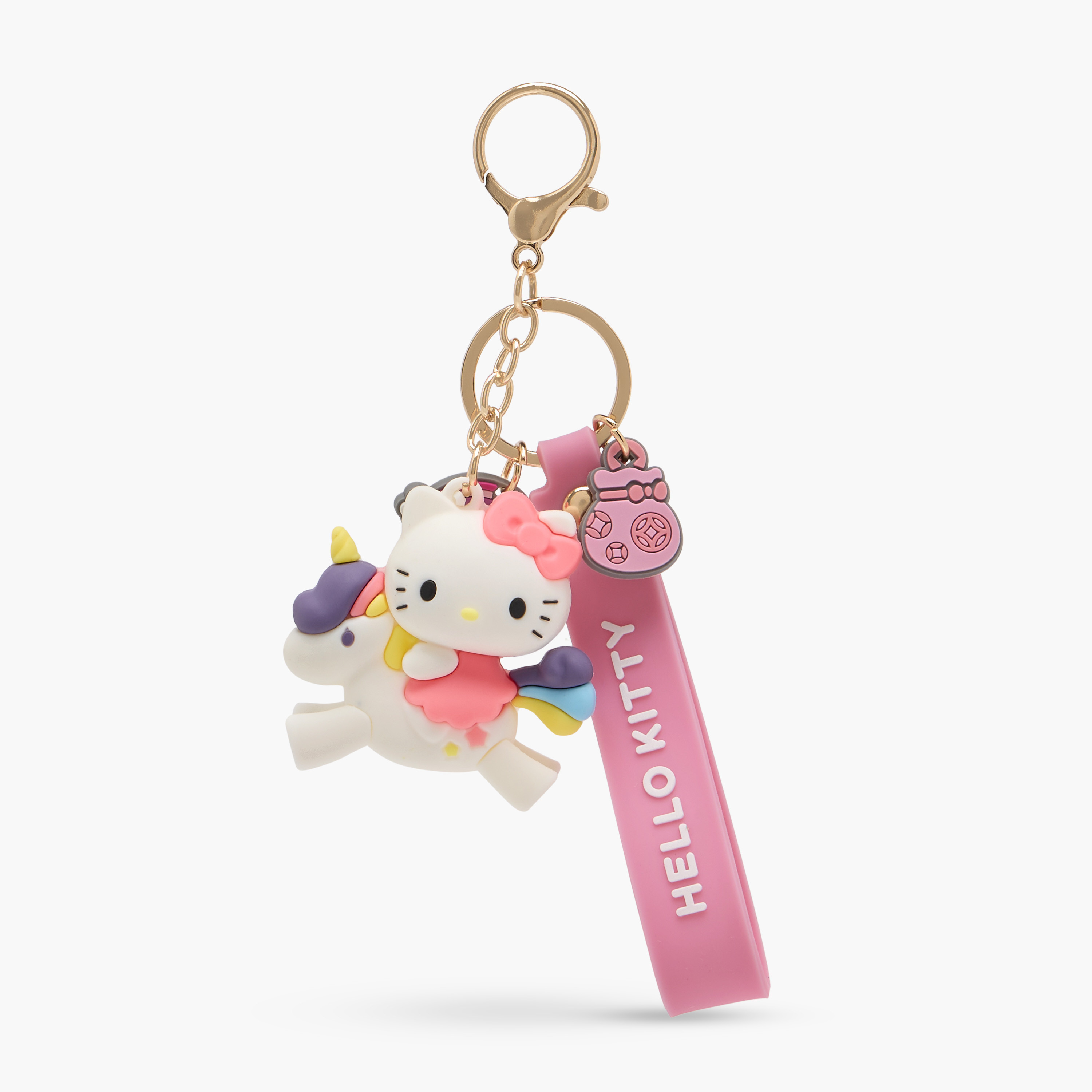 Hello Kitty Keychain with Unicorn Charm-girls-accessories-keyringsandbagcharms-image-1