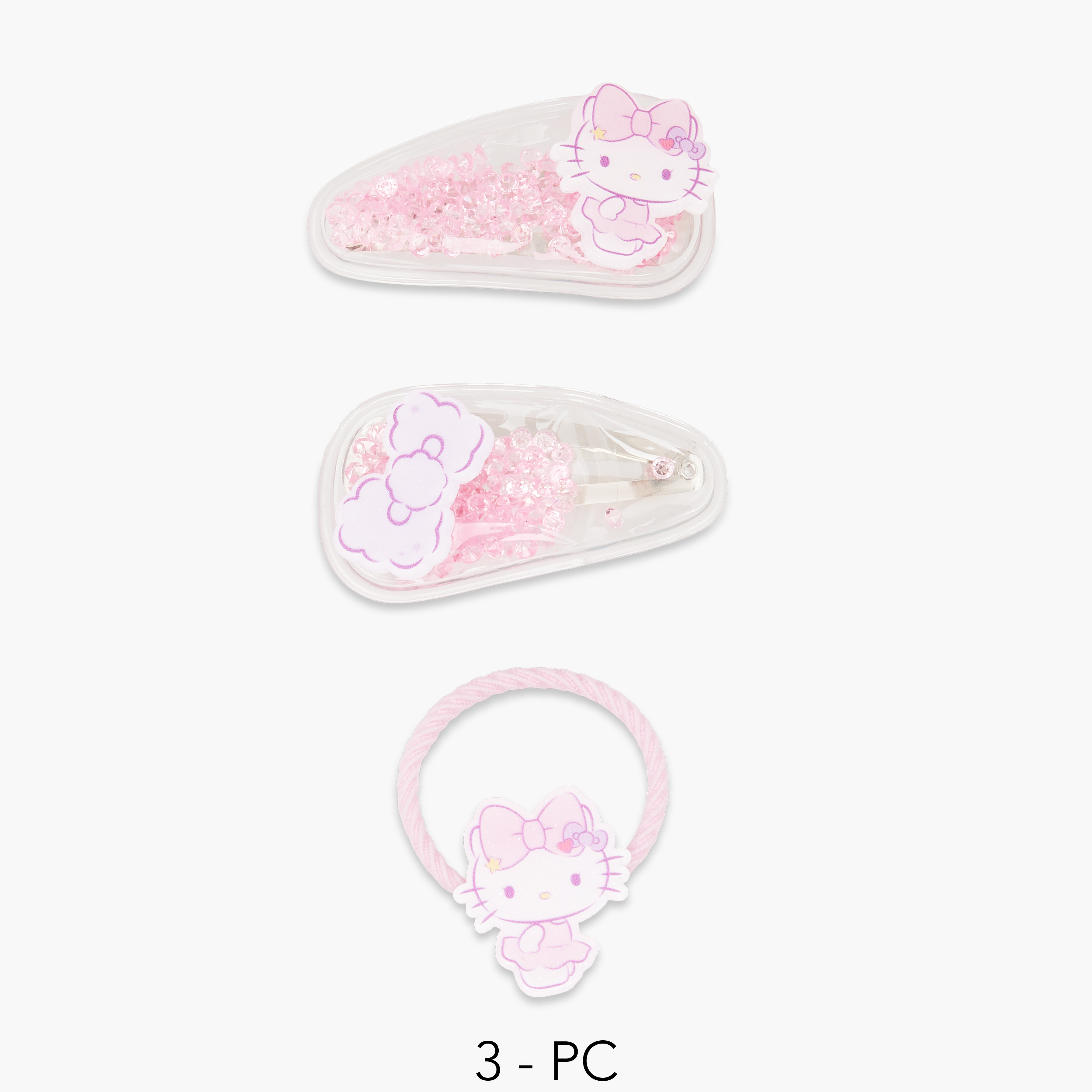 Set of 3 Hello Kitty Hair Clip with Hair Tie-girls-accessories-hairaccessories-image-1