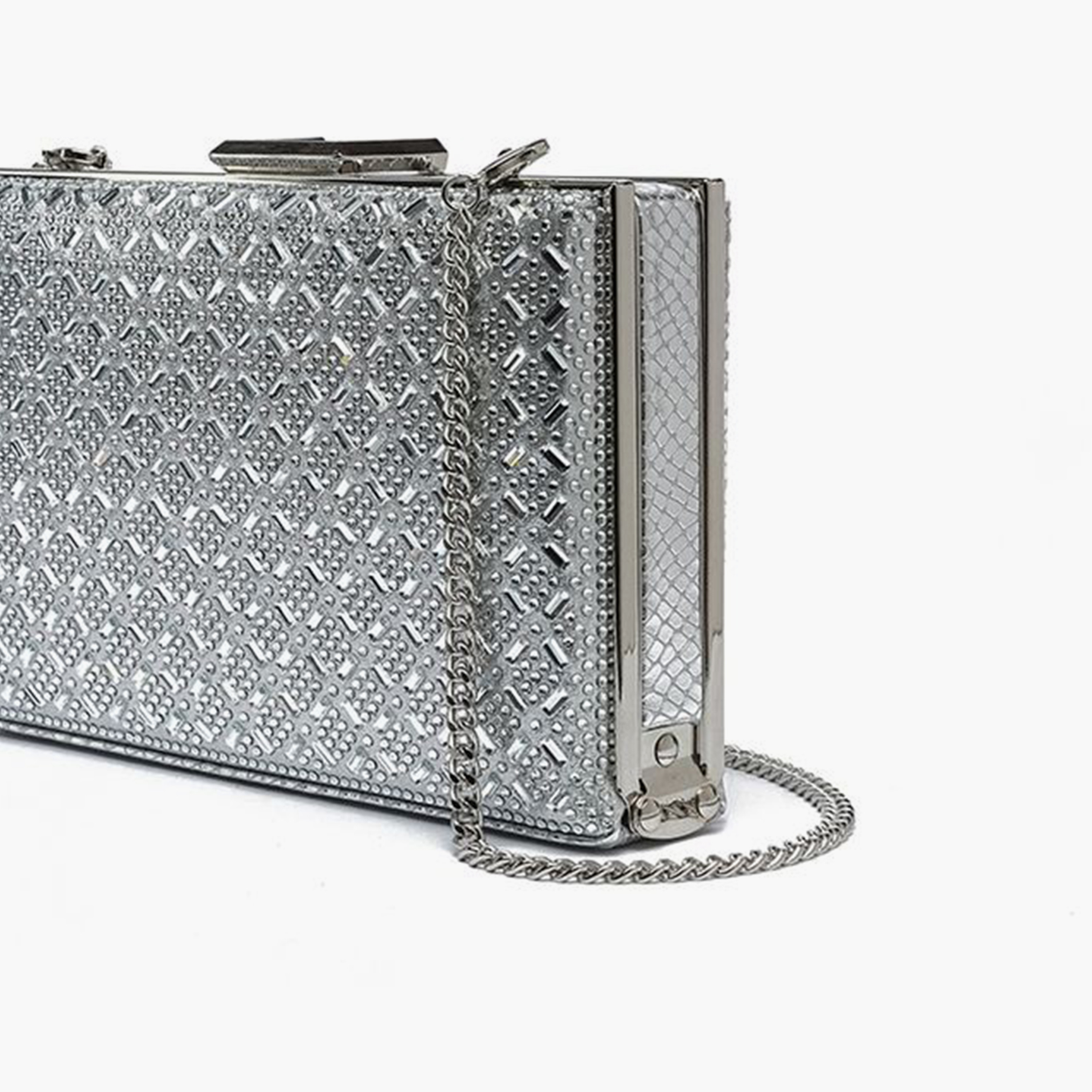 FYOR Embellished Clutch with Twist Lock and Detachable Strap | 18 X 8.5 X 13 CM-women-bagsandwallets-handbags-image-4