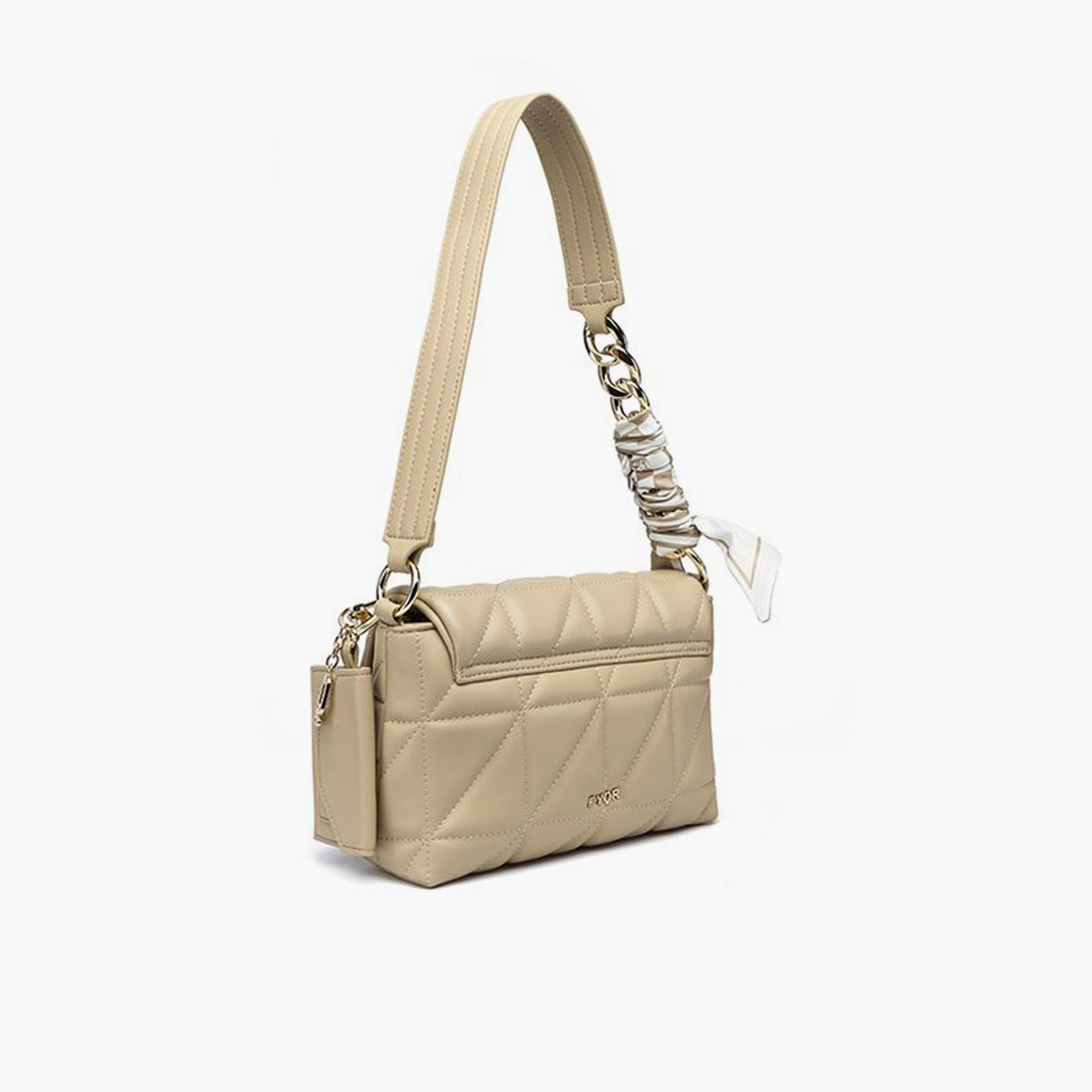 FYOR Quilted Crossbody Bag with Twist Lock and Detachable Strap | 23 X 7.5 X 14 CM-women-bagsandwallets-handbags-image-2