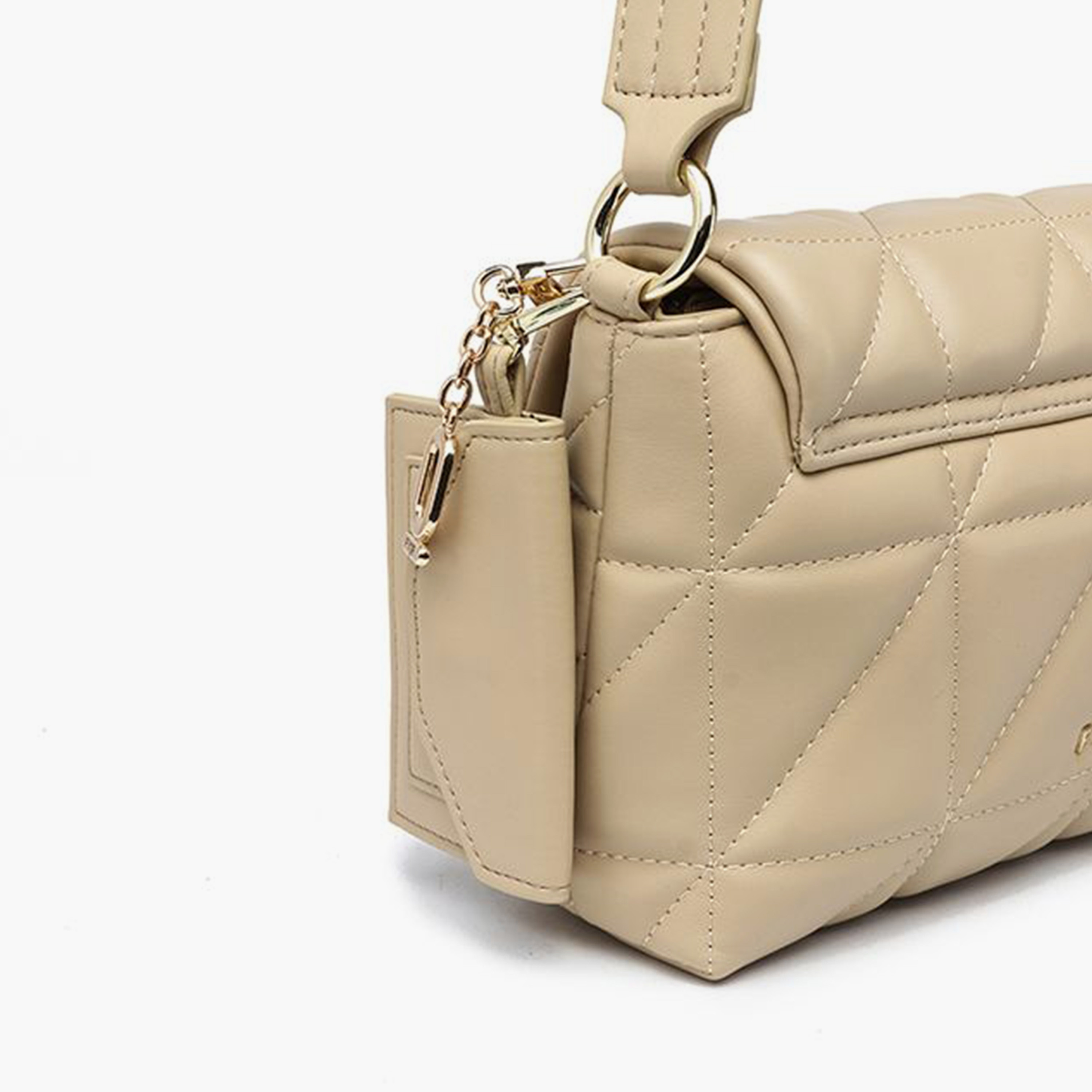 FYOR Quilted Crossbody Bag with Twist Lock and Detachable Strap | 23 X 7.5 X 14 CM-women-bagsandwallets-handbags-image-4