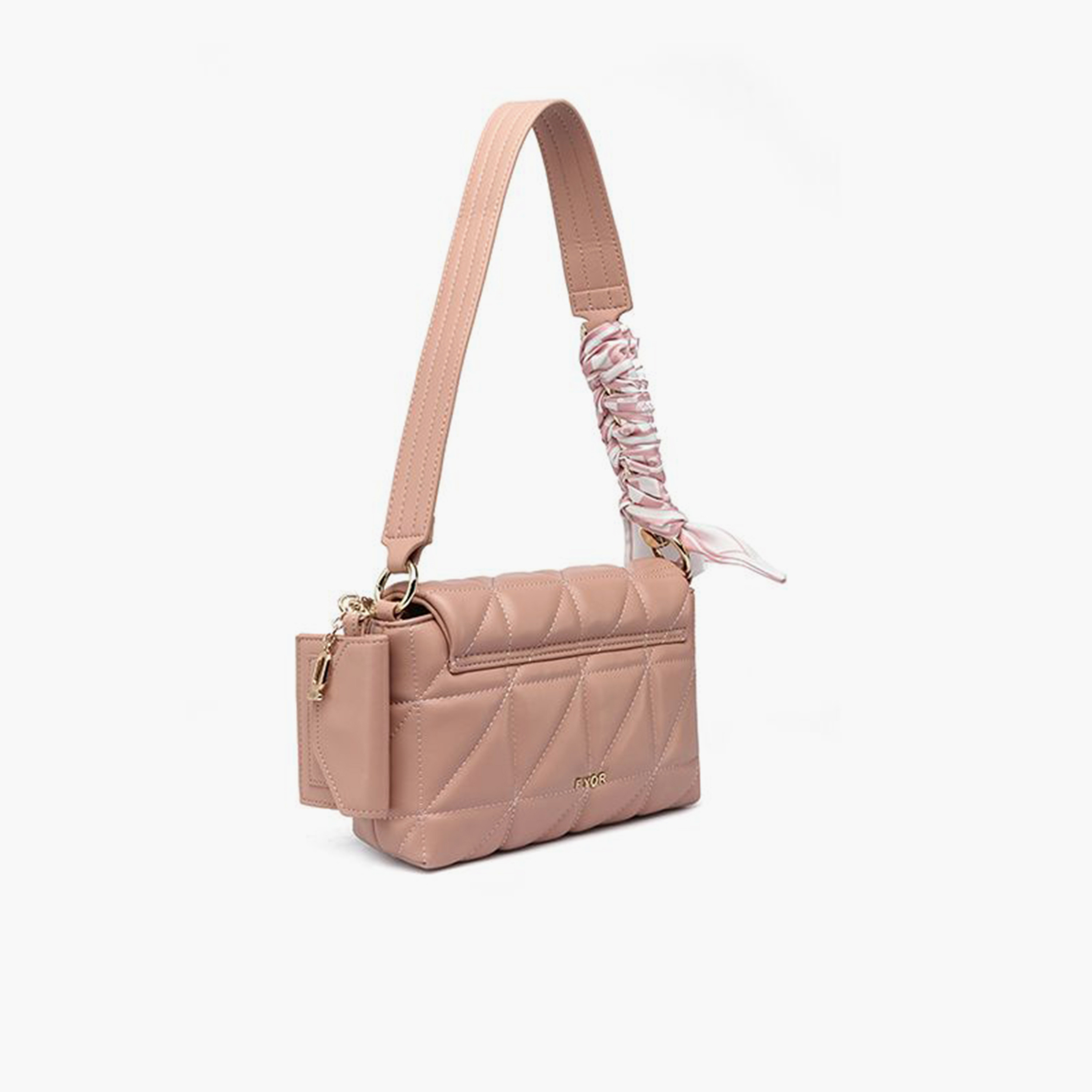 فايور - شنطة كتف مبطنة بقفل لولبي وحزام قابل للفصل | 23 × 7.5 × 14 سم-women-bagsandwallets-handbags-image-6