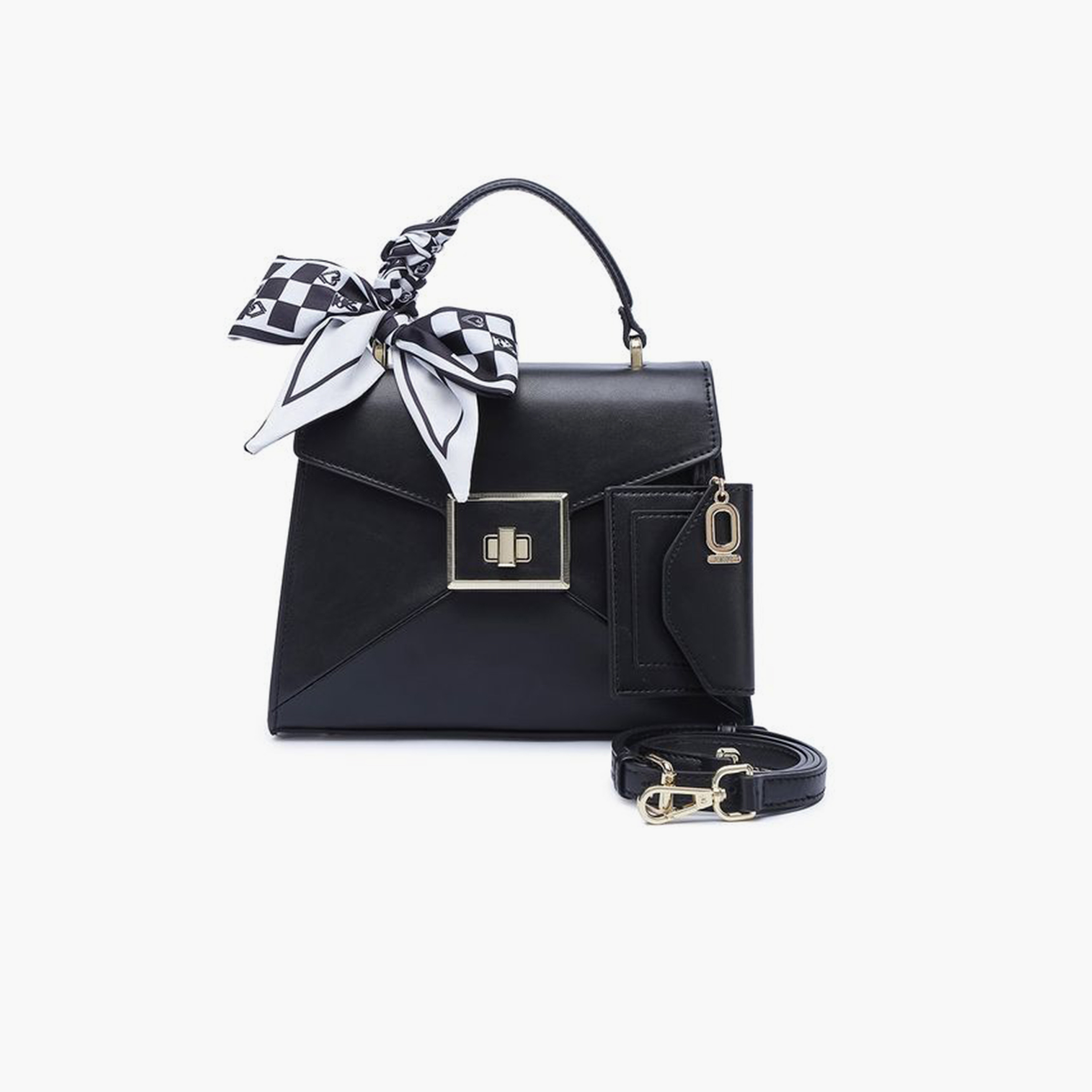 فايور - شنطة يد تصميم مميز بمقبض علوي وقفل دوار وحزام قابل للفصل | 24 × 8 × 17 سم-women-bagsandwallets-handbags-image-1