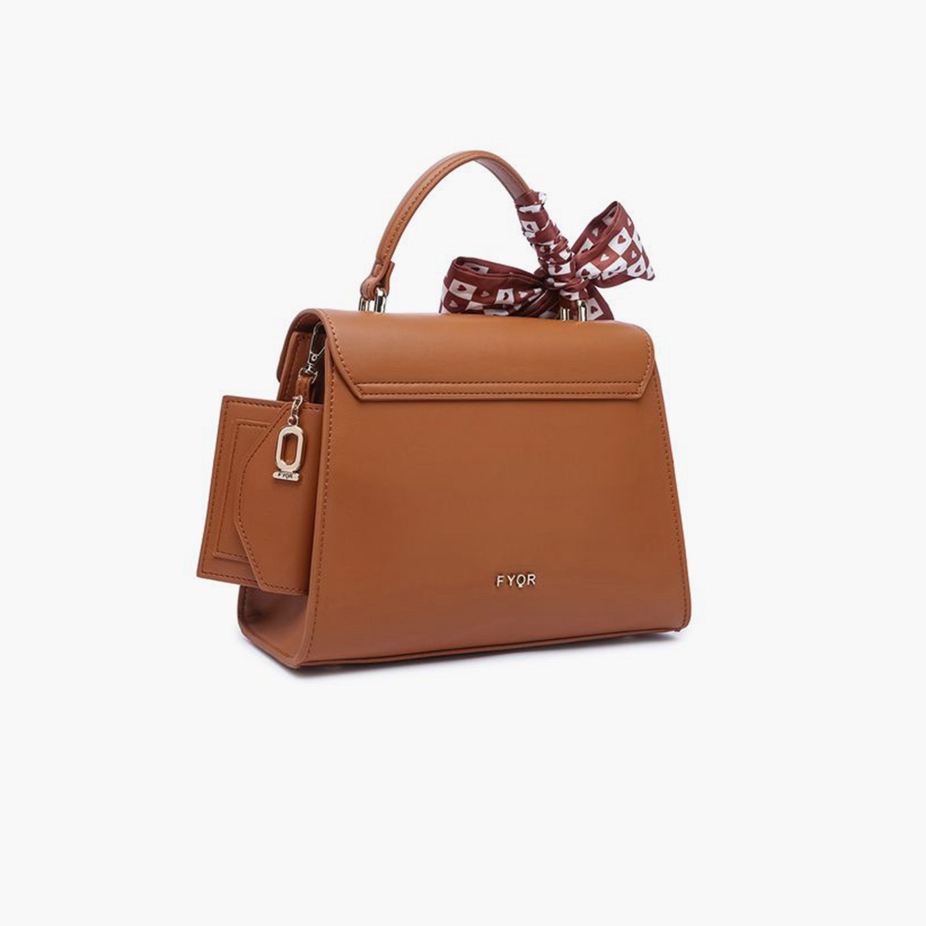 فايور - شنطة يد تصميم مميز بمقبض علوي وقفل دوار وحزام قابل للفصل | 24 × 8 × 17 سم-women-bagsandwallets-handbags-image-6