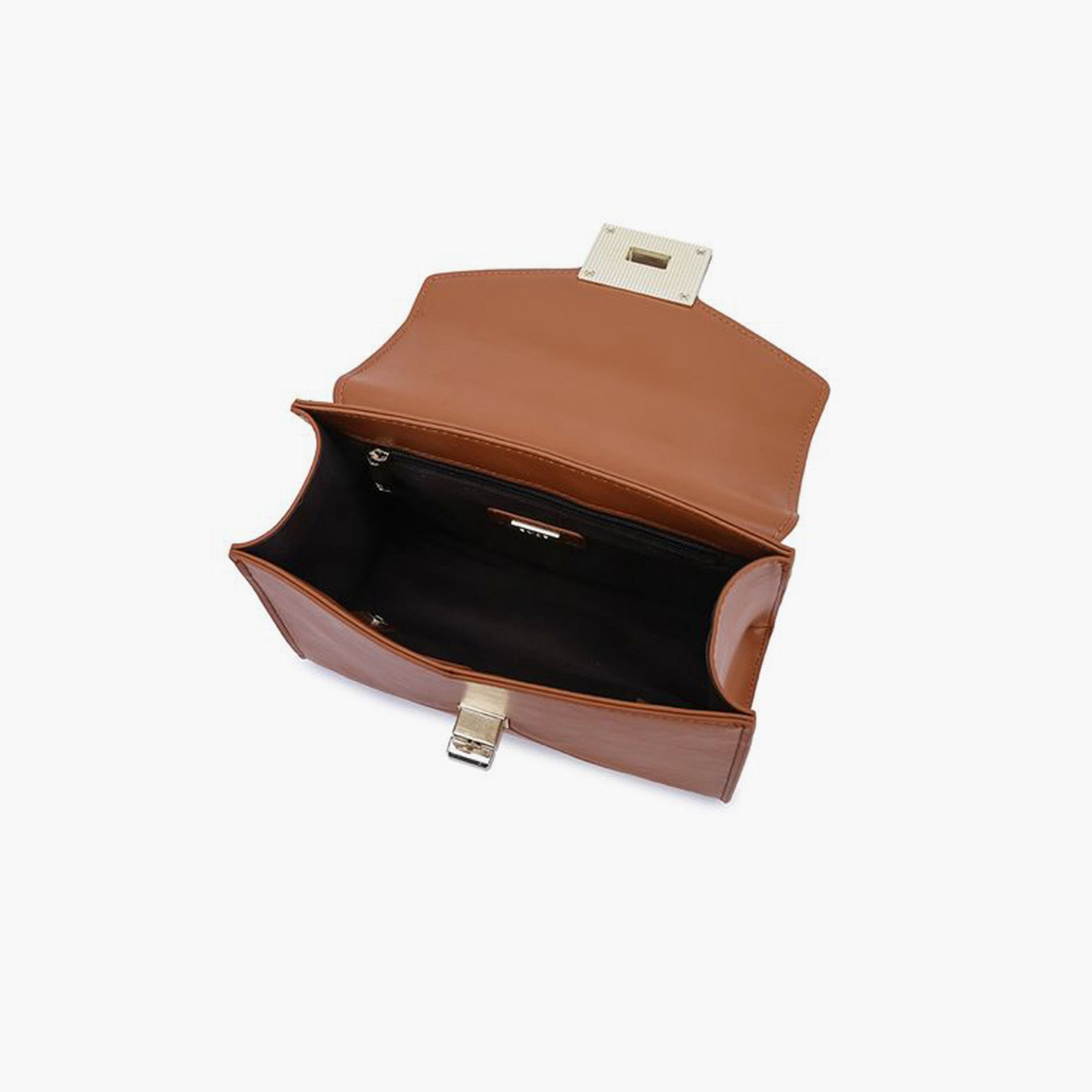 فايور - شنطة يد تصميم مميز بمقبض علوي وقفل دوار وحزام قابل للفصل | 24 × 8 × 17 سم-women-bagsandwallets-handbags-image-7