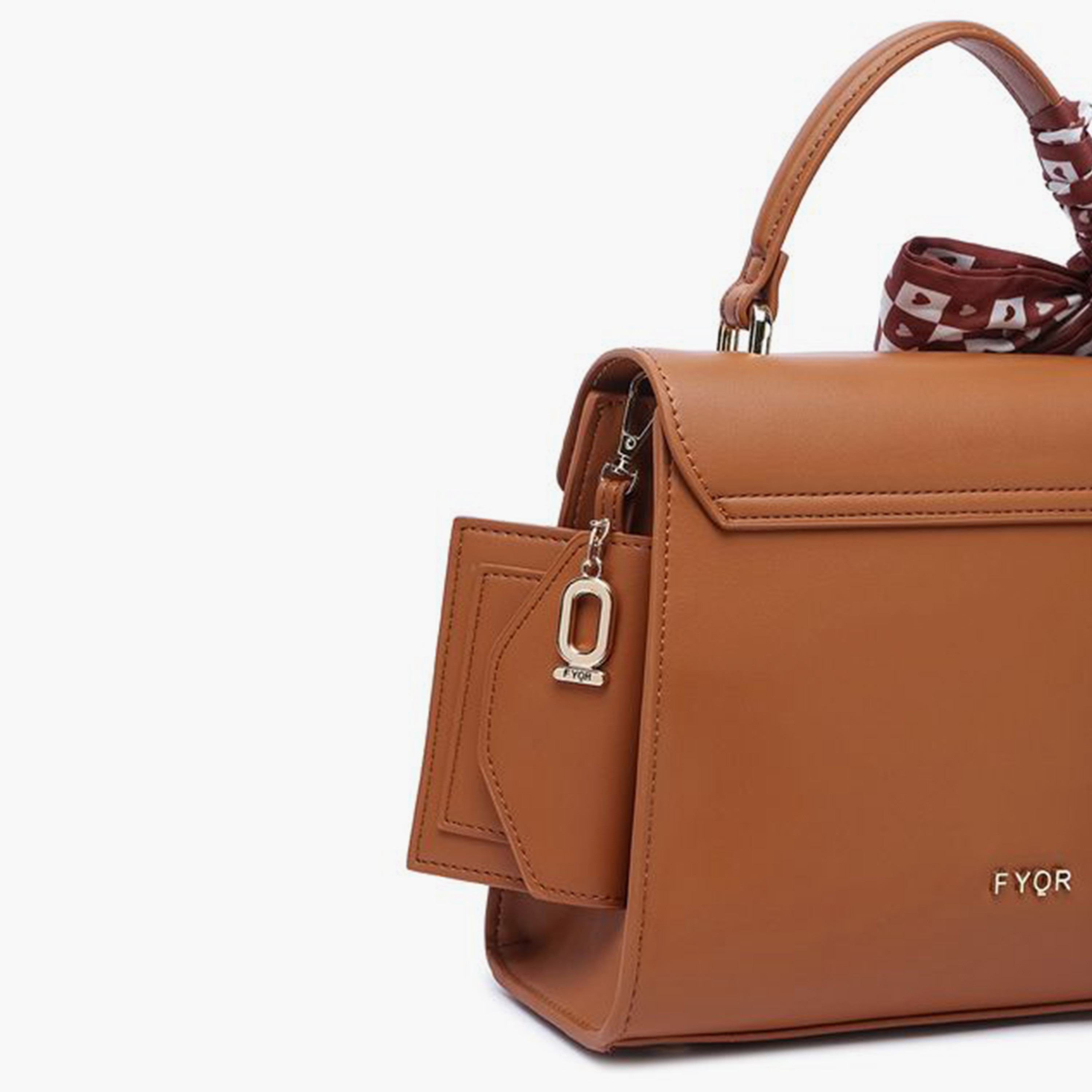 فايور - شنطة يد تصميم مميز بمقبض علوي وقفل دوار وحزام قابل للفصل | 24 × 8 × 17 سم-women-bagsandwallets-handbags-image-8
