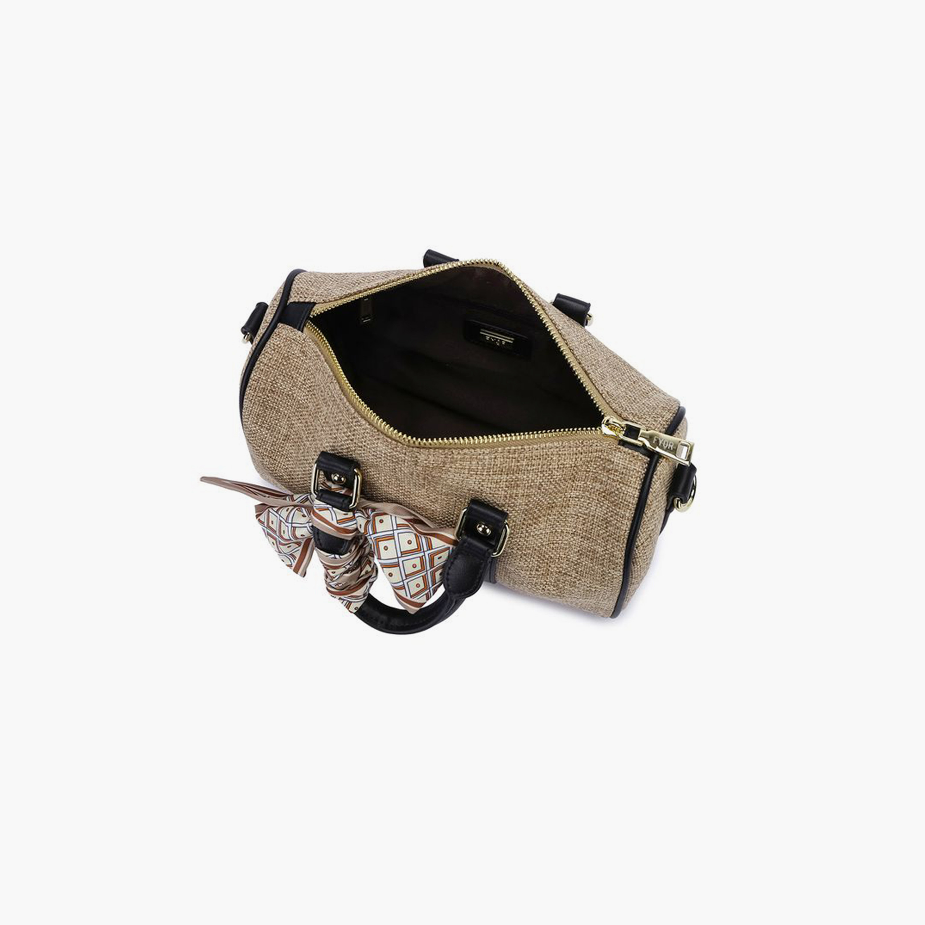 فايور - شنطة ساتشيل بمقبض علوي مزخرف وسحاب وحزام قابل للفصل | 25 × 7 × 15 سم-women-bagsandwallets-handbags-image-3