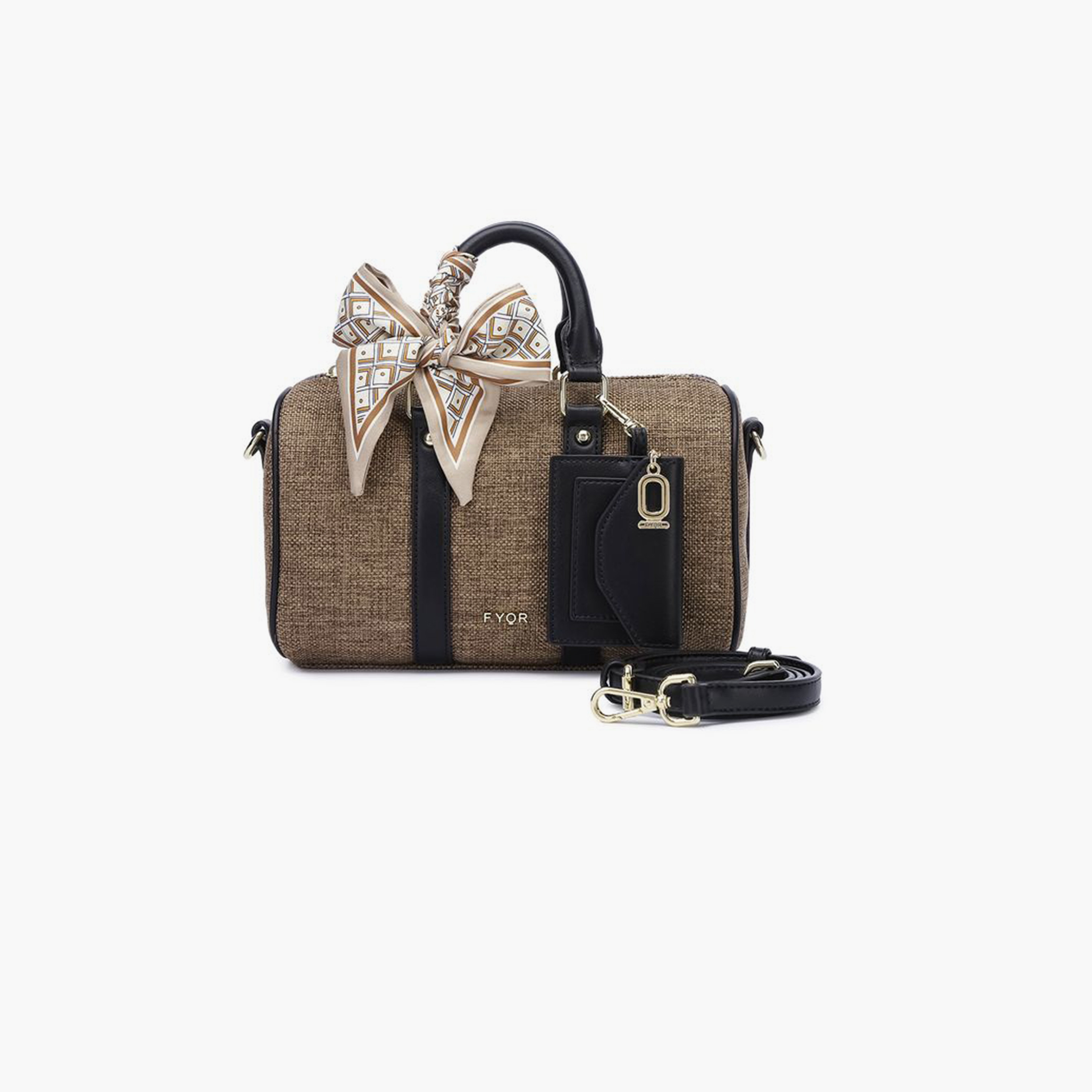 فايور - شنطة ساتشيل بمقبض علوي مزخرف وسحاب وحزام قابل للفصل | 25 × 7 × 15 سم-women-bagsandwallets-handbags-image-5