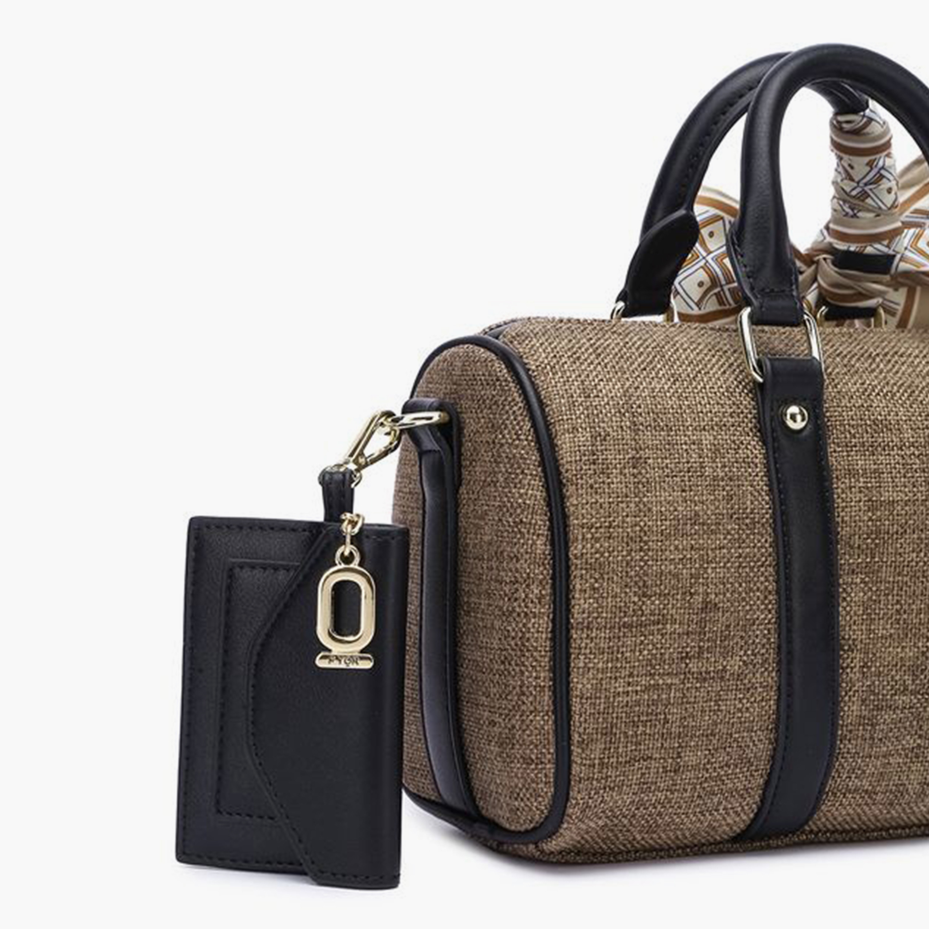 فايور - شنطة ساتشيل بمقبض علوي مزخرف وسحاب وحزام قابل للفصل | 25 × 7 × 15 سم-women-bagsandwallets-handbags-image-8