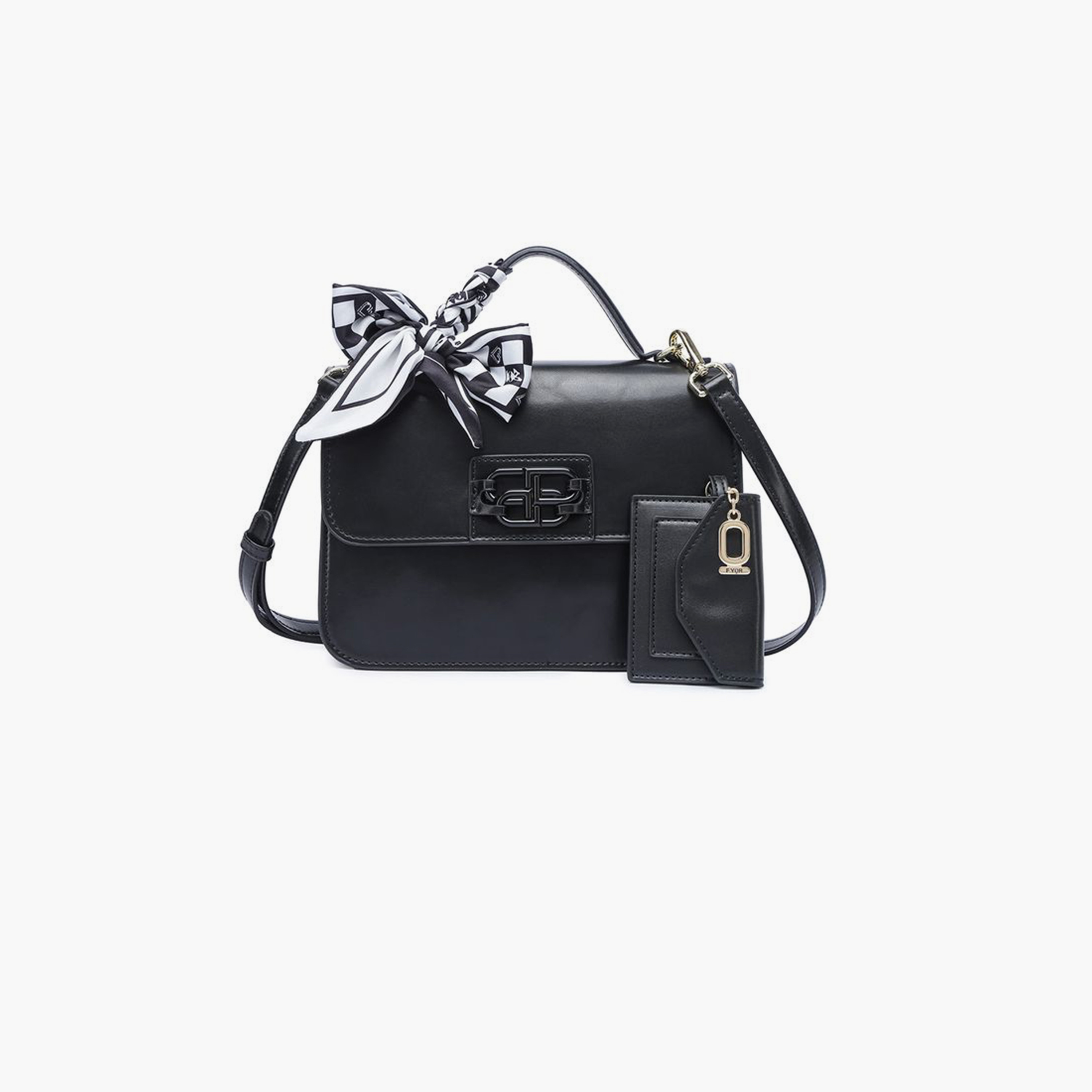 FYOR Design Detail Top Handle Shoulder Bag with Flap and Detachable Strap | 20 X 6 X 14 CM-women-bagsandwallets-handbags-image-1