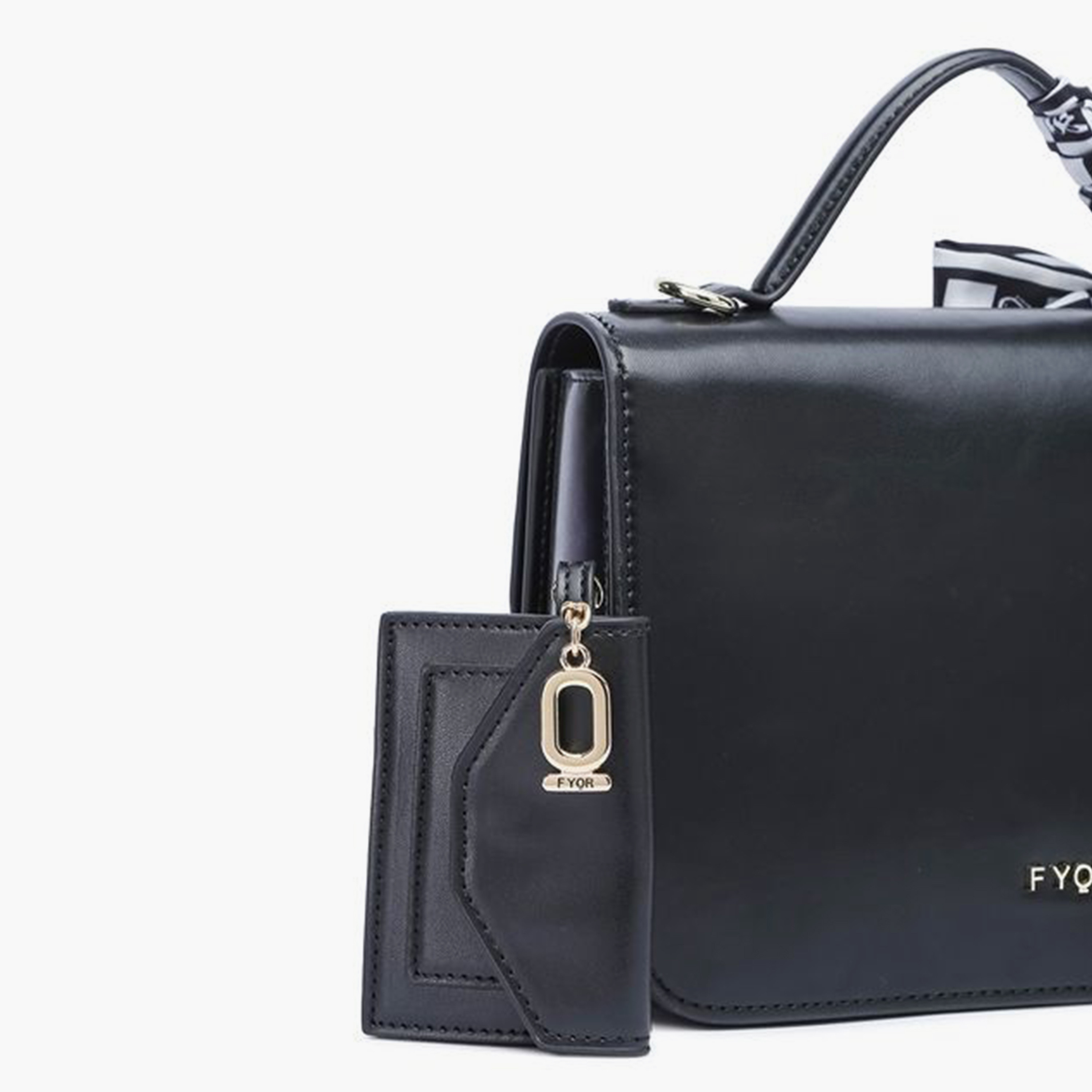 FYOR Design Detail Top Handle Shoulder Bag with Flap and Detachable Strap | 20 X 6 X 14 CM-women-bagsandwallets-handbags-image-4