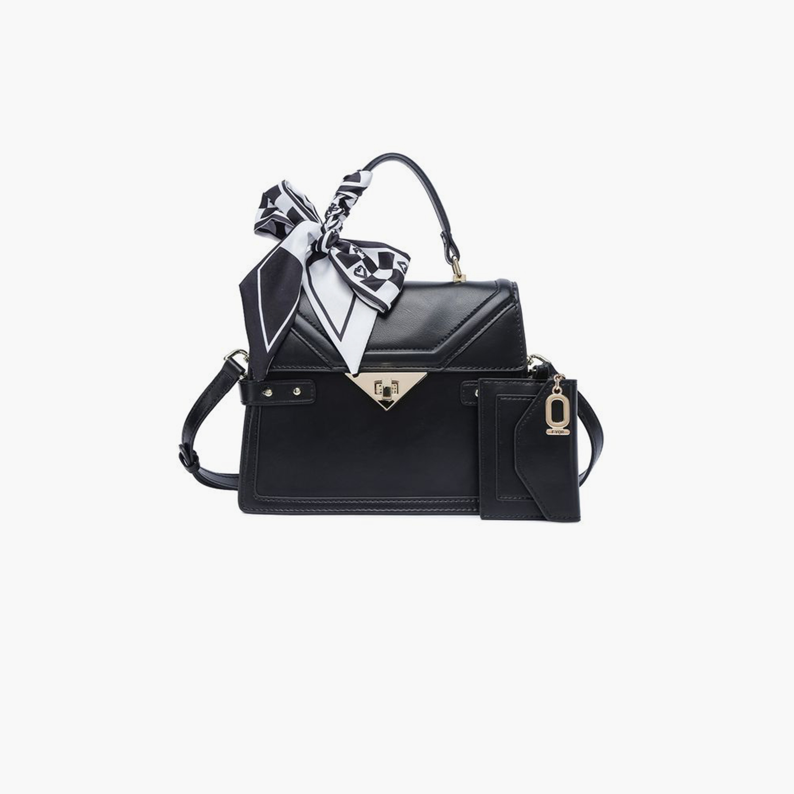 FYOR Design Detail Top Handle Crossbody Bag with Twist Lock and Detachable Strap | 22 X 8 X 16 CM-women-bagsandwallets-handbags-image-1