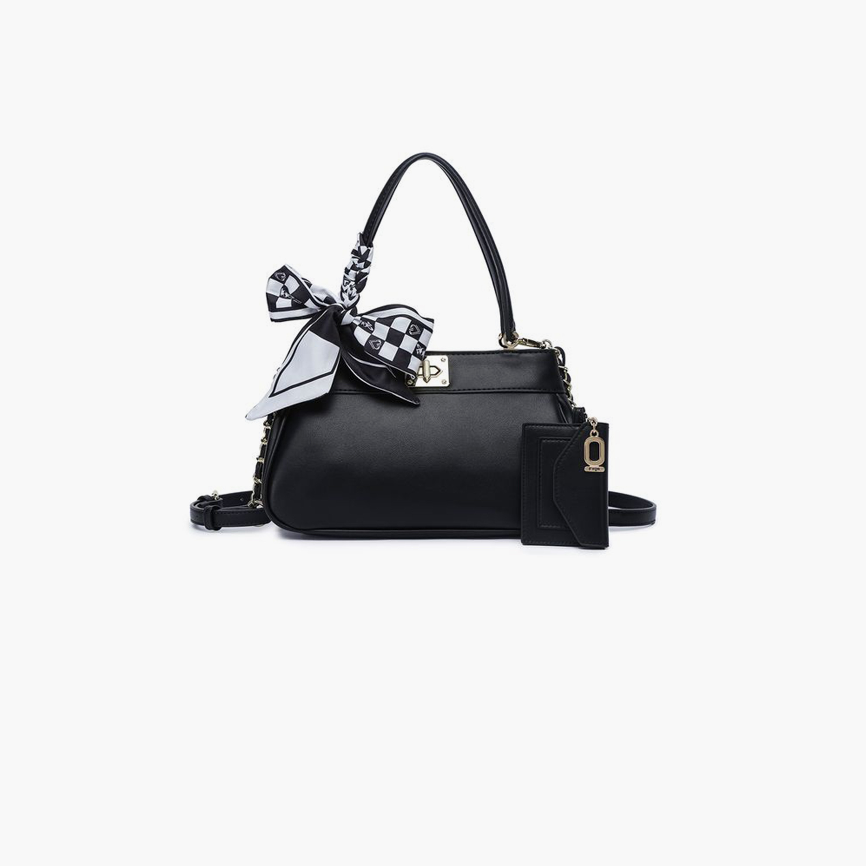 FYOR Design Detail Top Handle Shoulder Bag with Twist Lock and Detachable Strap | 25 X 12 X 15 CM-women-bagsandwallets-handbags-image-1