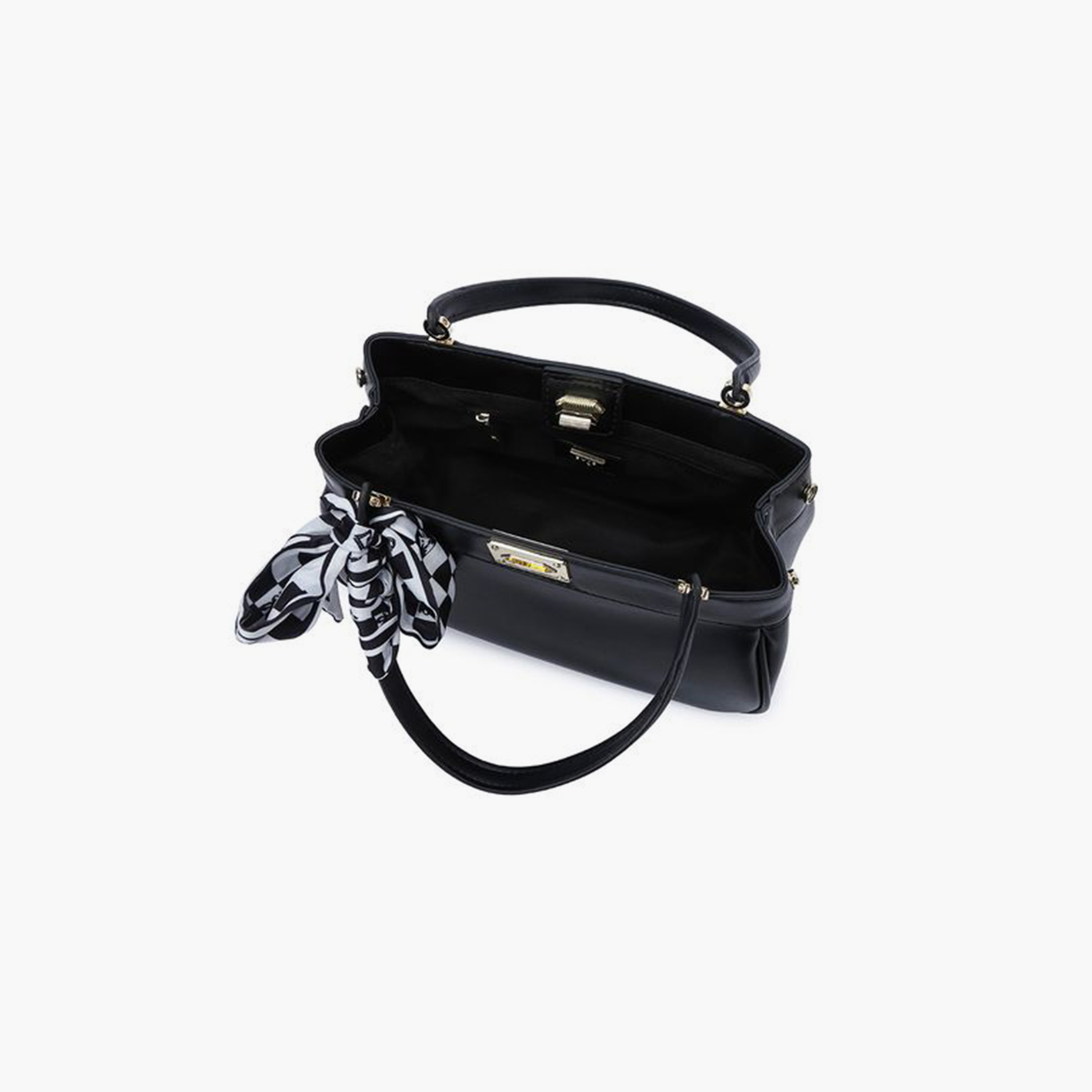 FYOR Design Detail Top Handle Shoulder Bag with Twist Lock and Detachable Strap | 25 X 12 X 15 CM-women-bagsandwallets-handbags-image-3