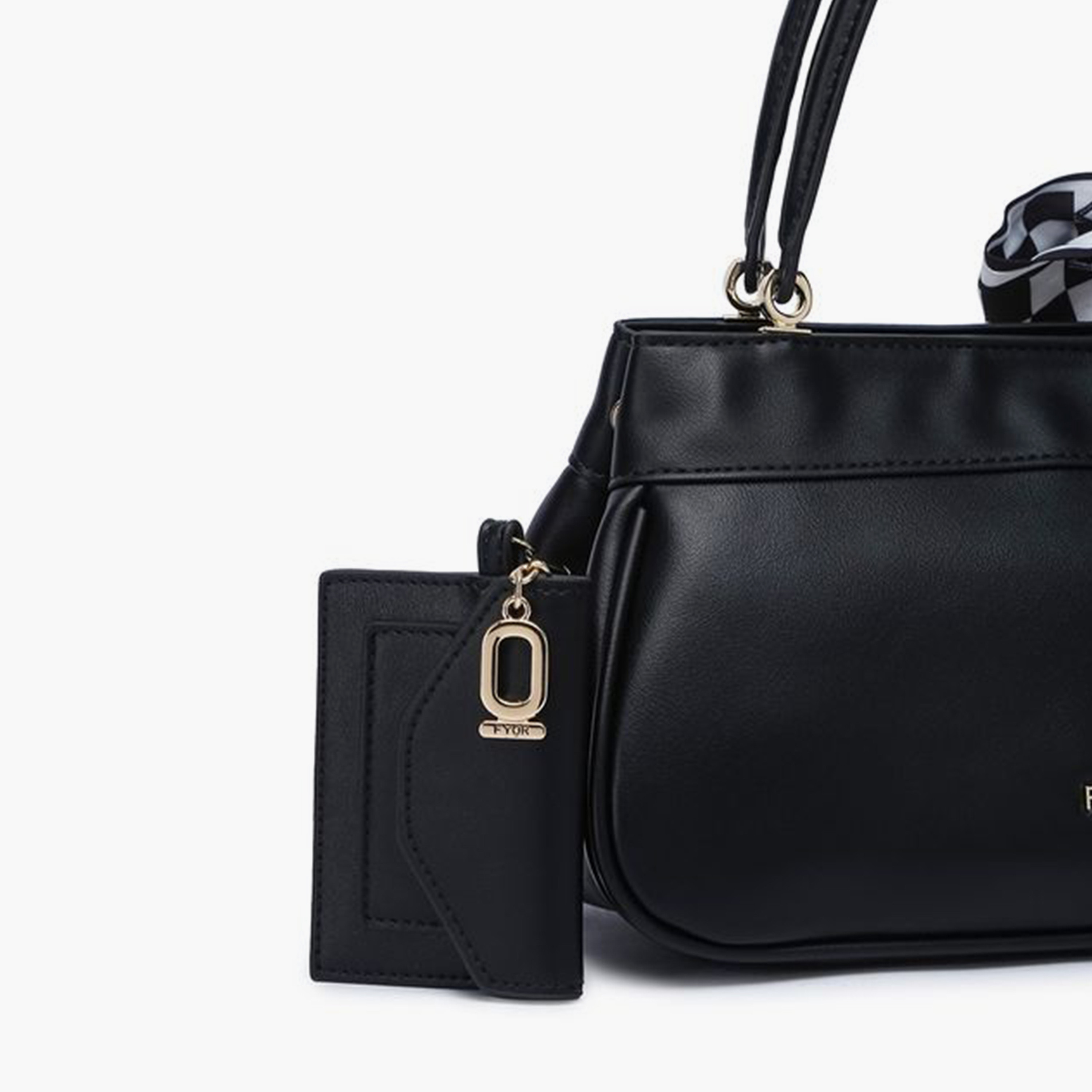 FYOR Design Detail Top Handle Shoulder Bag with Twist Lock and Detachable Strap | 25 X 12 X 15 CM-women-bagsandwallets-handbags-image-4