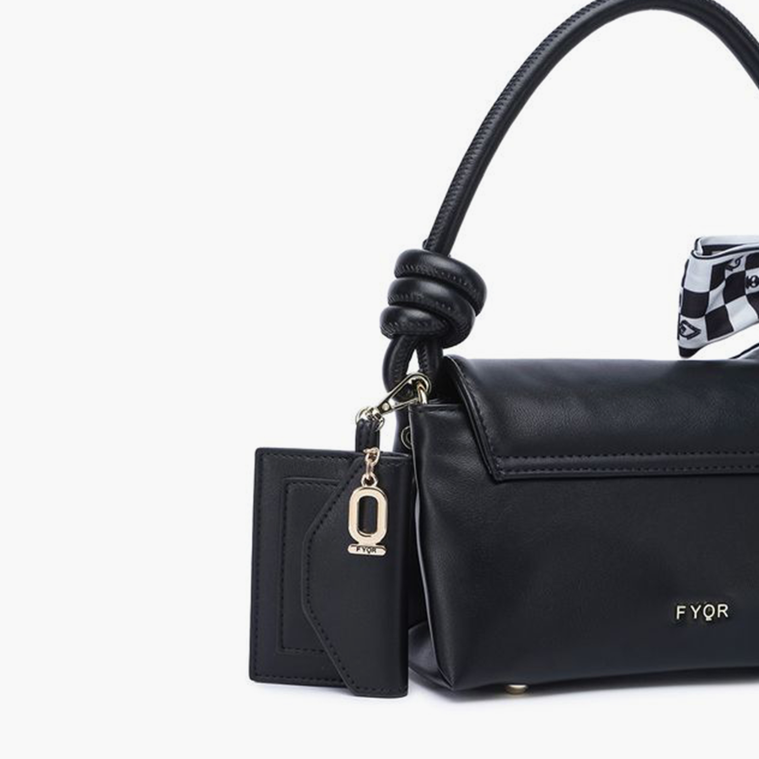 FYOR Textured Top Handle Shoulder Bag with Flap | 24 X 8 X 22 CM-women-bagsandwallets-handbags-image-4