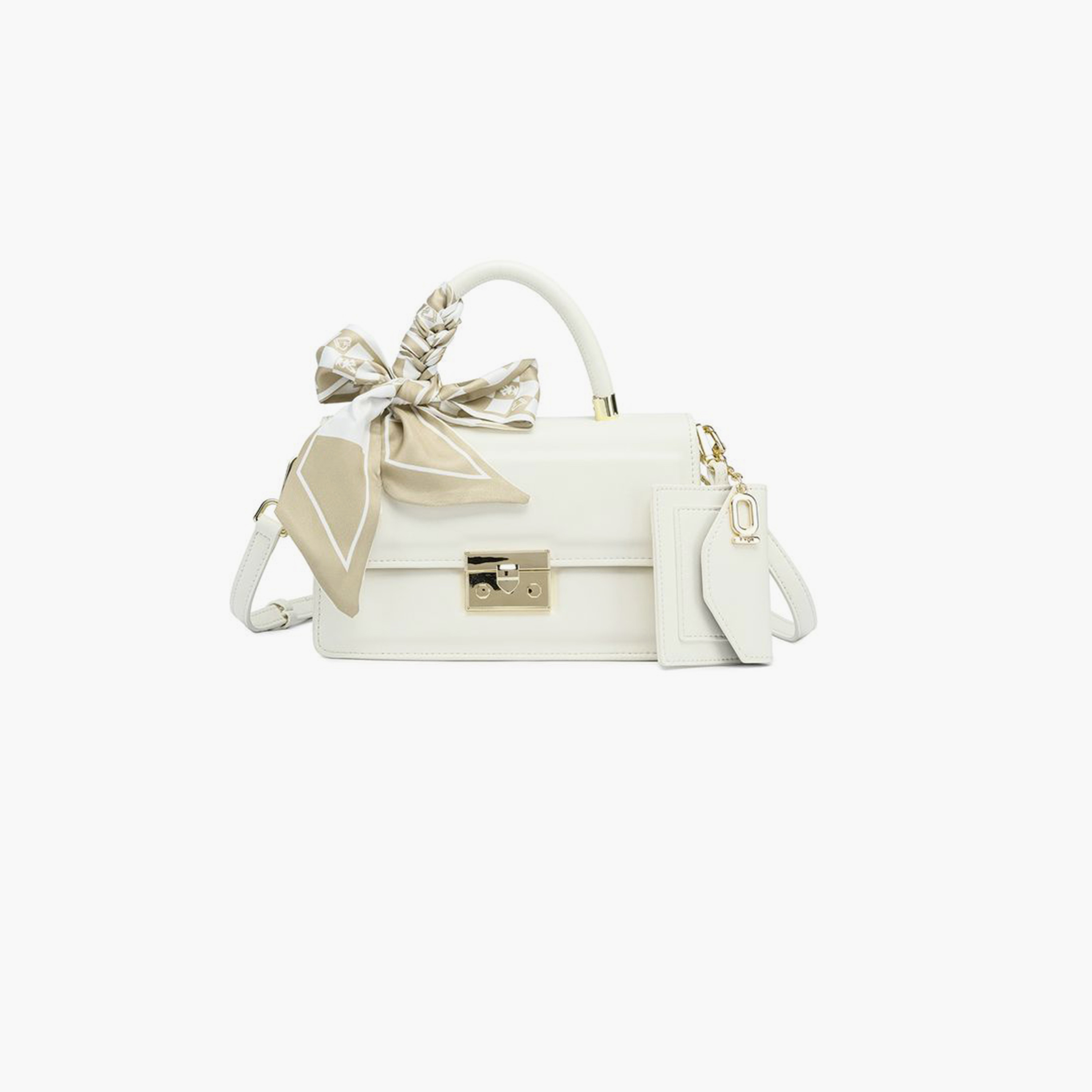 فايور - شنطة يد تصميم مميز بمقبض علوي وقفل ملتوي وحزام قابل للفصل | 24 × 8 × 18 سم-women-bagsandwallets-handbags-image-1