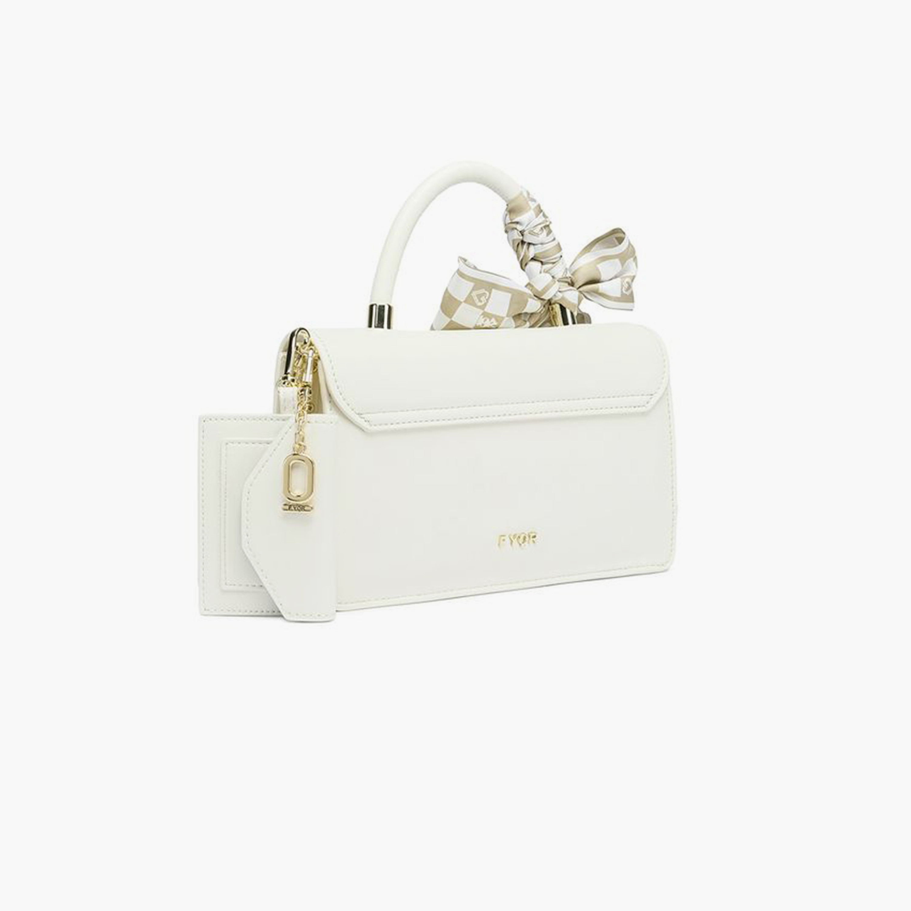 FYOR Design Detail Top Handle Satchel Bag with Twist Lock and Detachable Strap | 24 X 8 X 18 CM-women-bagsandwallets-handbags-image-2