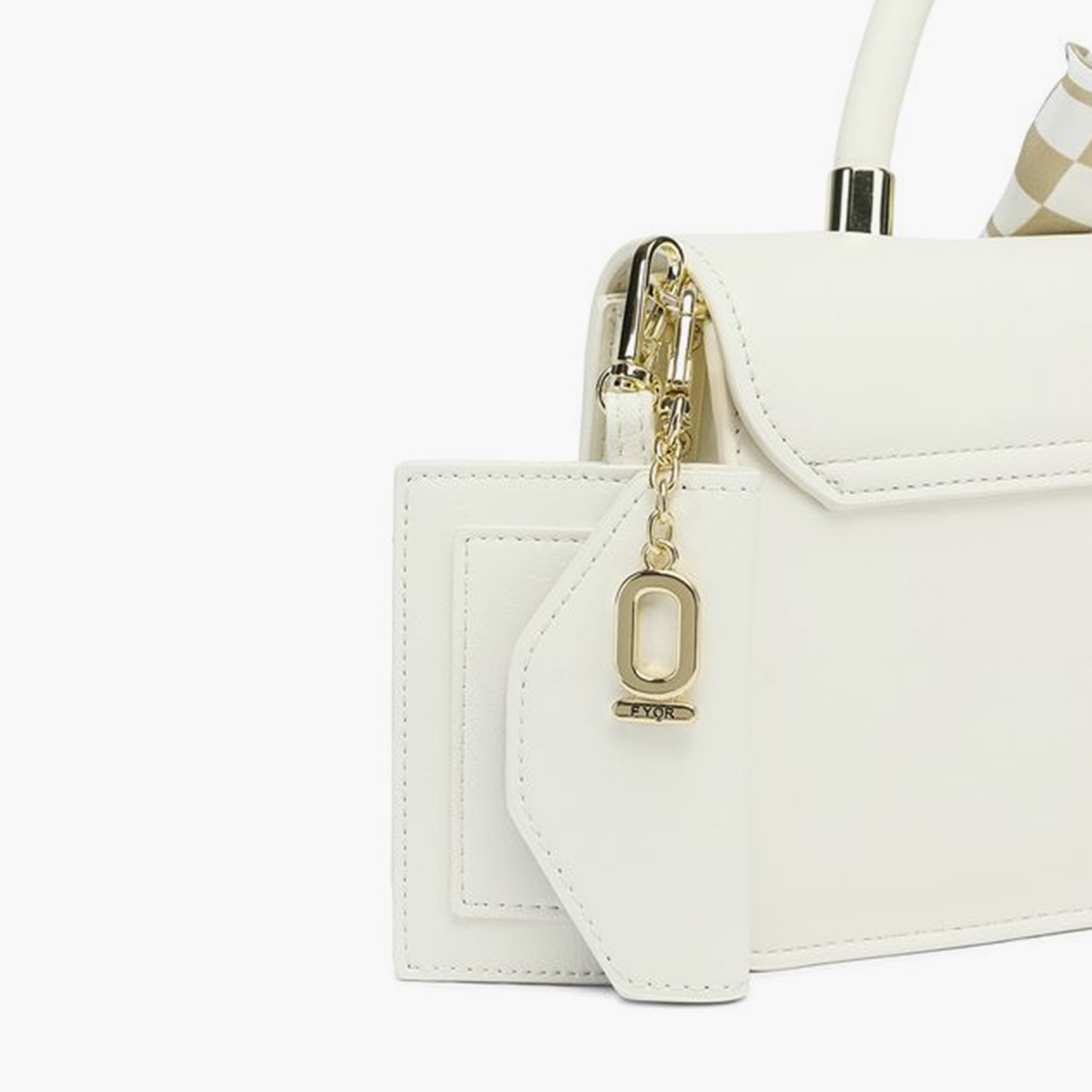 FYOR Design Detail Top Handle Satchel Bag with Twist Lock and Detachable Strap | 24 X 8 X 18 CM-women-bagsandwallets-handbags-image-4