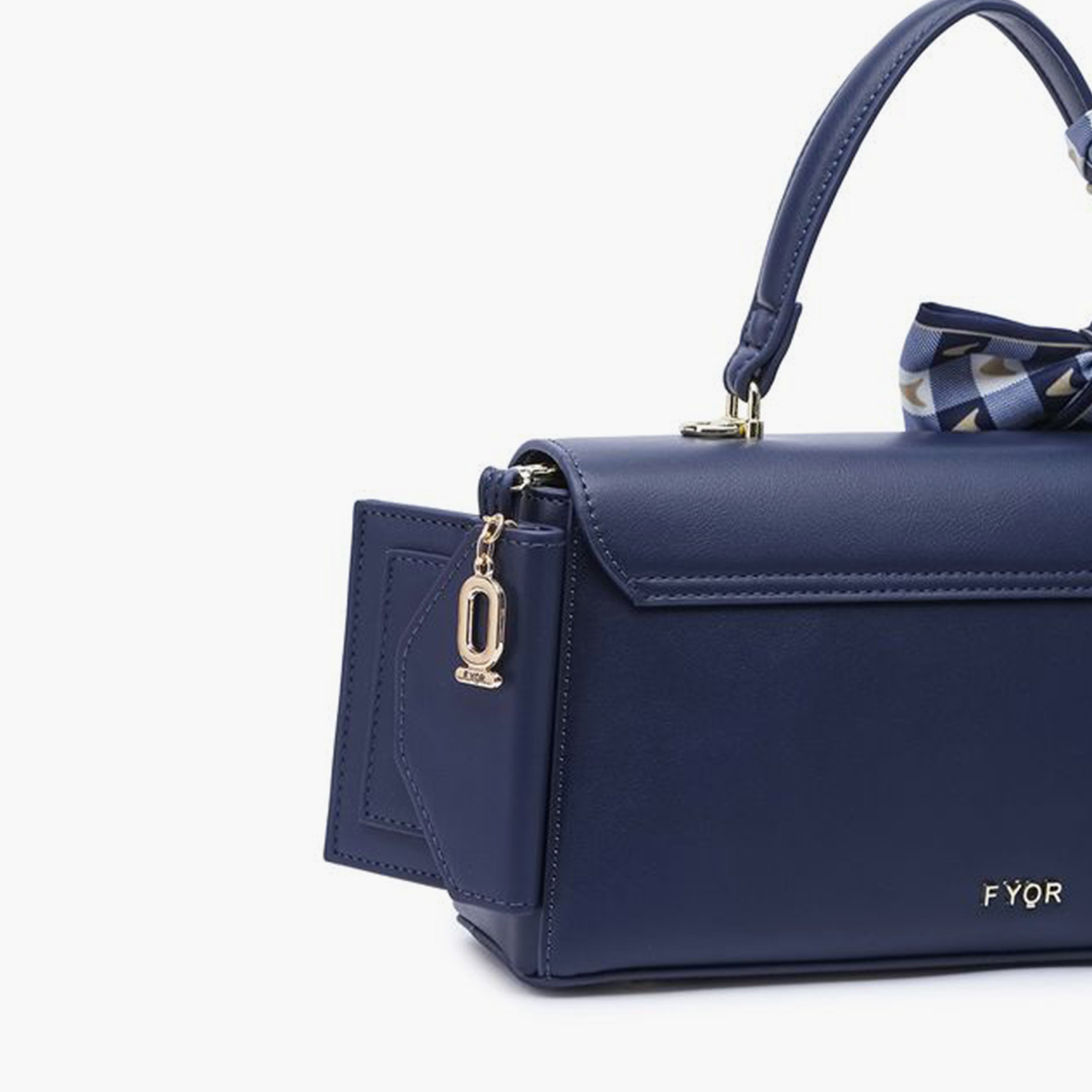 FYOR Design Detail Top Handle Shoulder Bag with Twist Lock and Detachable Strap | 27 X 8 X 14 CM-women-bagsandwallets-handbags-image-4