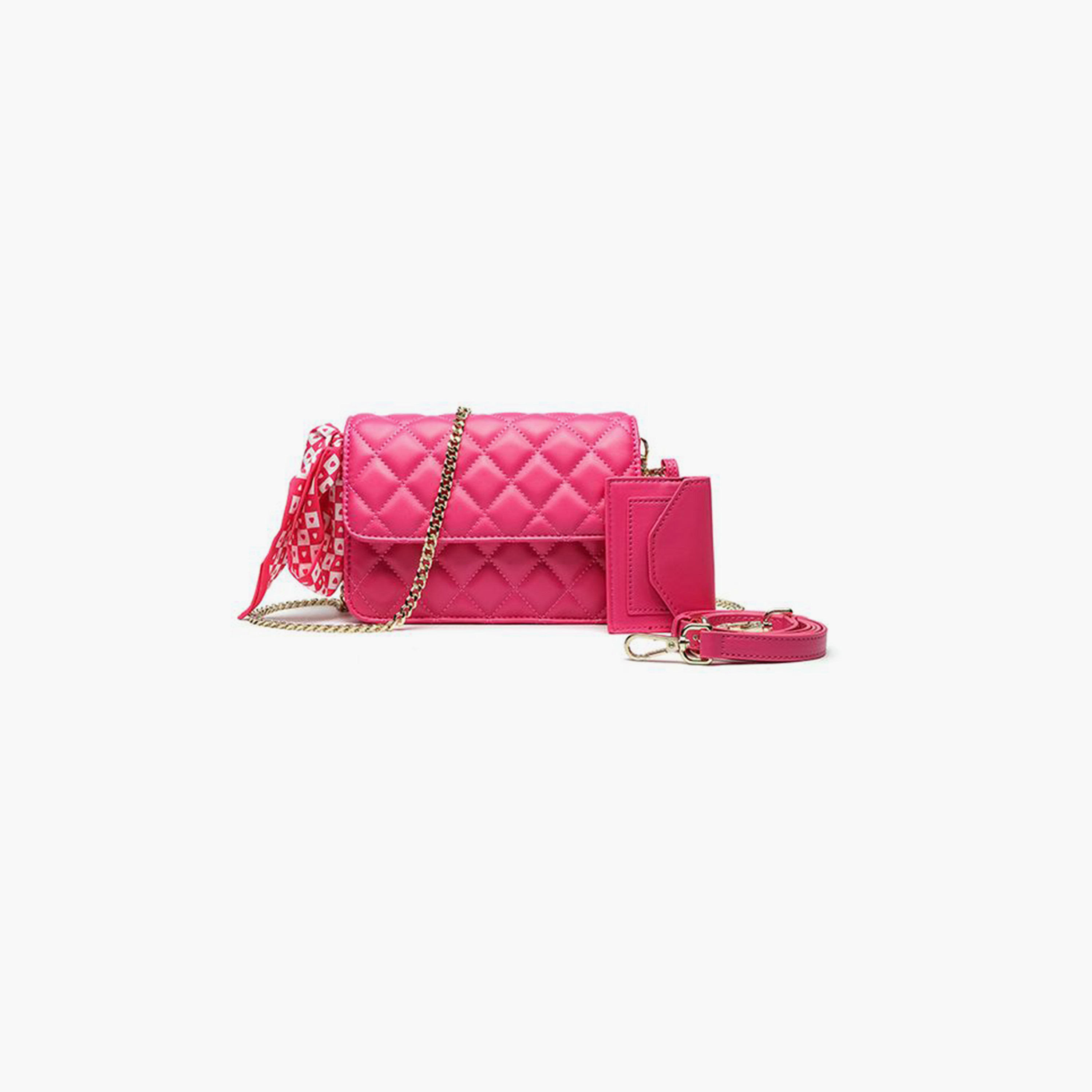 FYOR Quilted Shoulder Bag with Flap and Detachable Strap | 18.5 X 5.5 X 12 CM-women-bagsandwallets-handbags-image-1