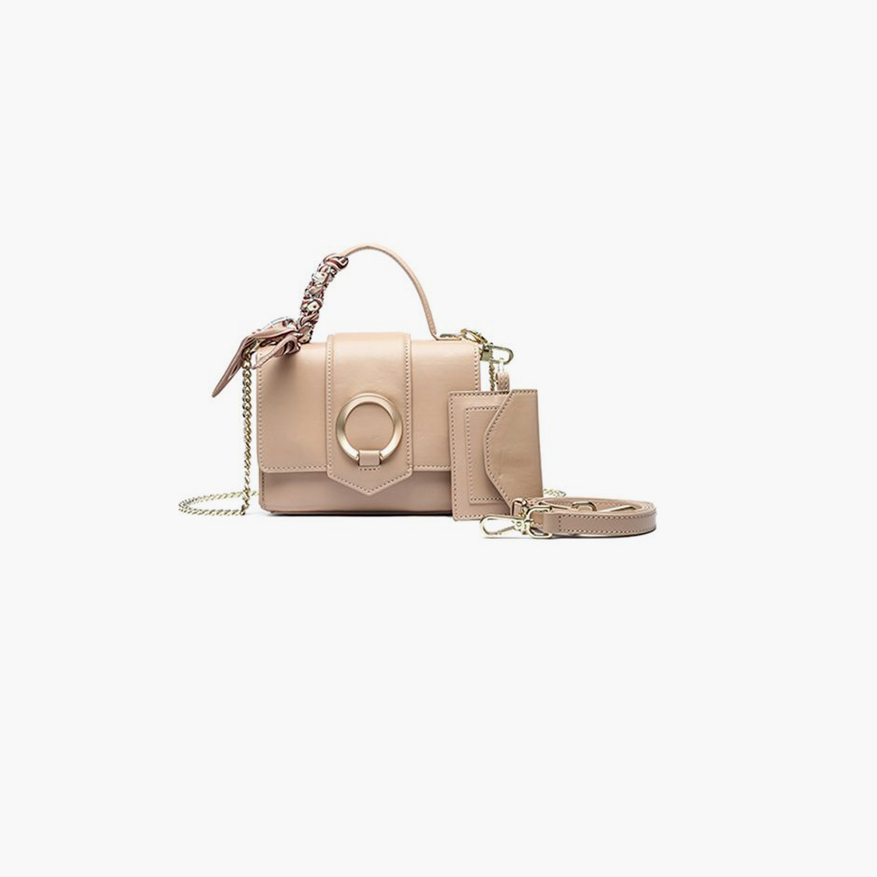 FYOR Design Detail Top Handle Crossbody Bag with Flap and Detachable Strap | 21.5 X 6 X 15 CM-women-bagsandwallets-handbags-image-1