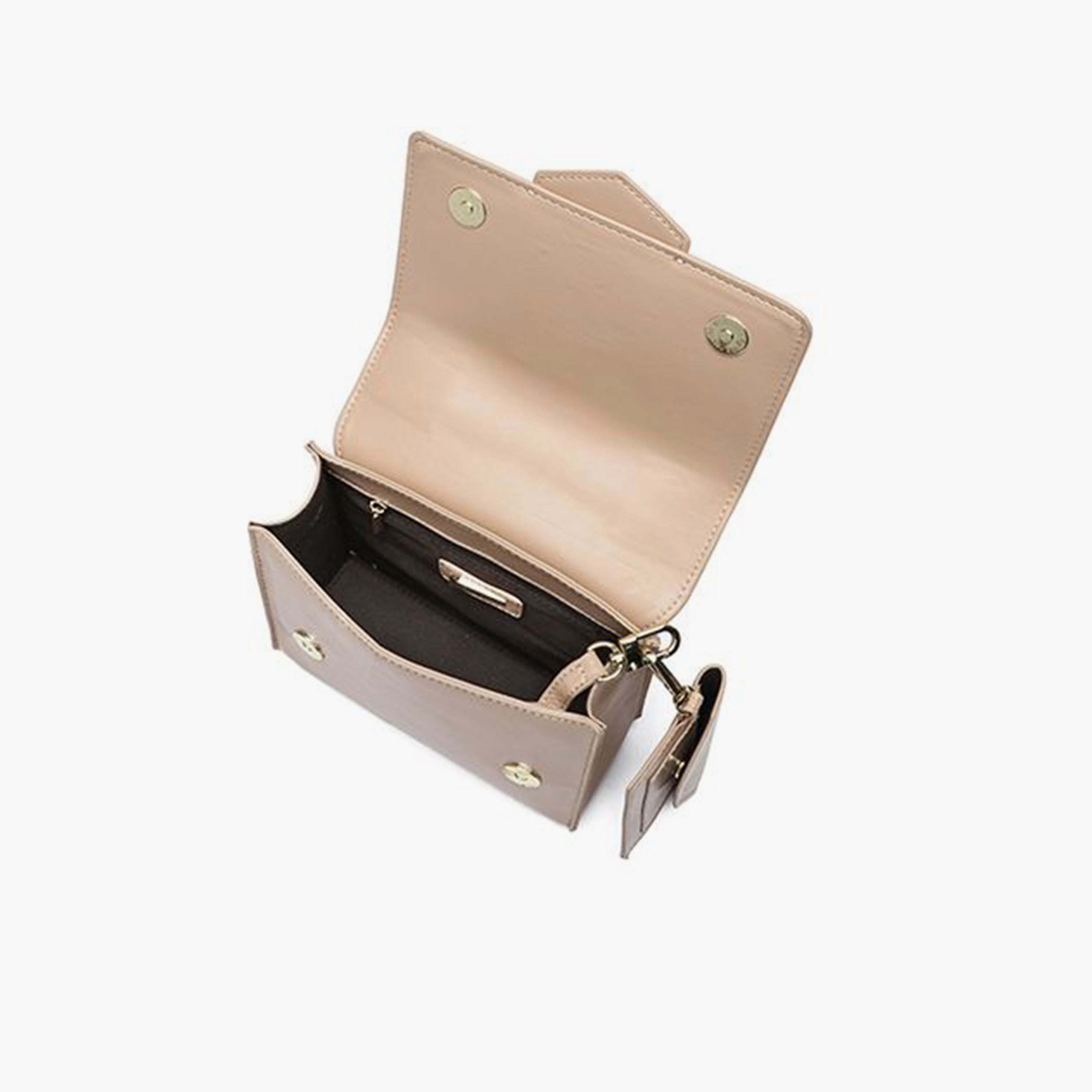 FYOR Design Detail Top Handle Crossbody Bag with Flap and Detachable Strap | 21.5 X 6 X 15 CM-women-bagsandwallets-handbags-image-3
